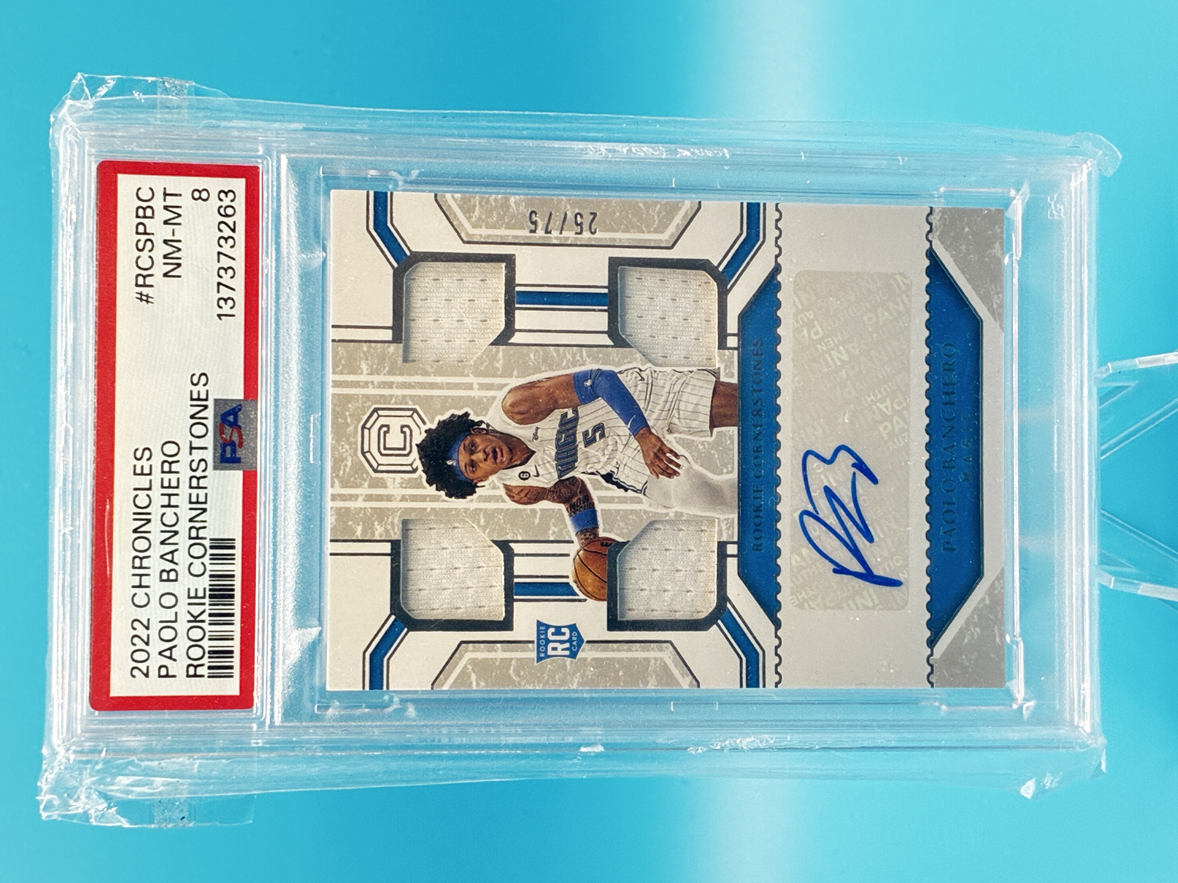 2022/2023 Panini Chronicles Paolo Banchero Rookie Cornerstones 25/75 #RCS-PBC Orlando Magic – Vorderseite