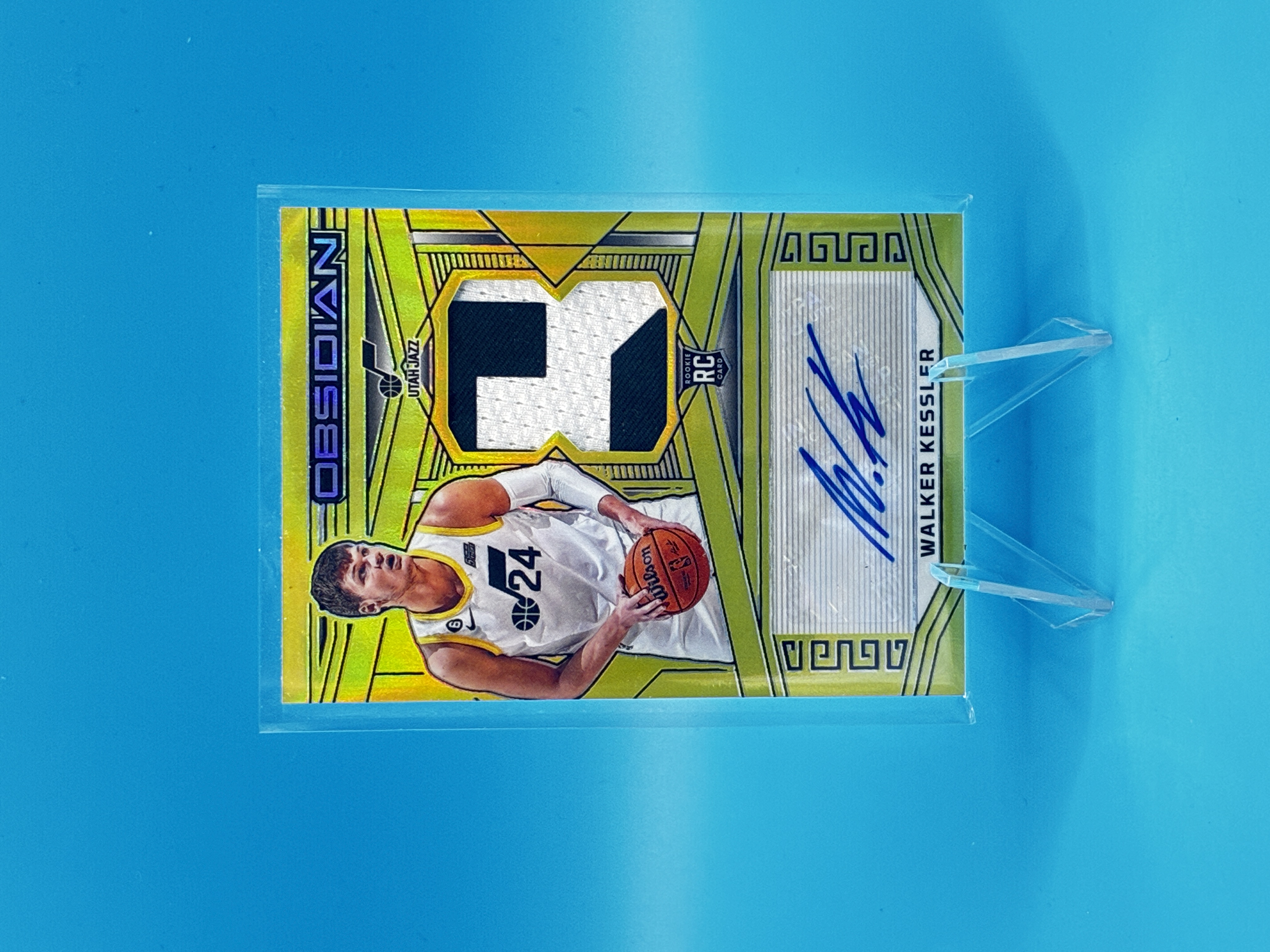 2022/2023 Panini Obsidian Walker Kessler Gold 07/10 #228 Utah Jazz – Vorderseite
