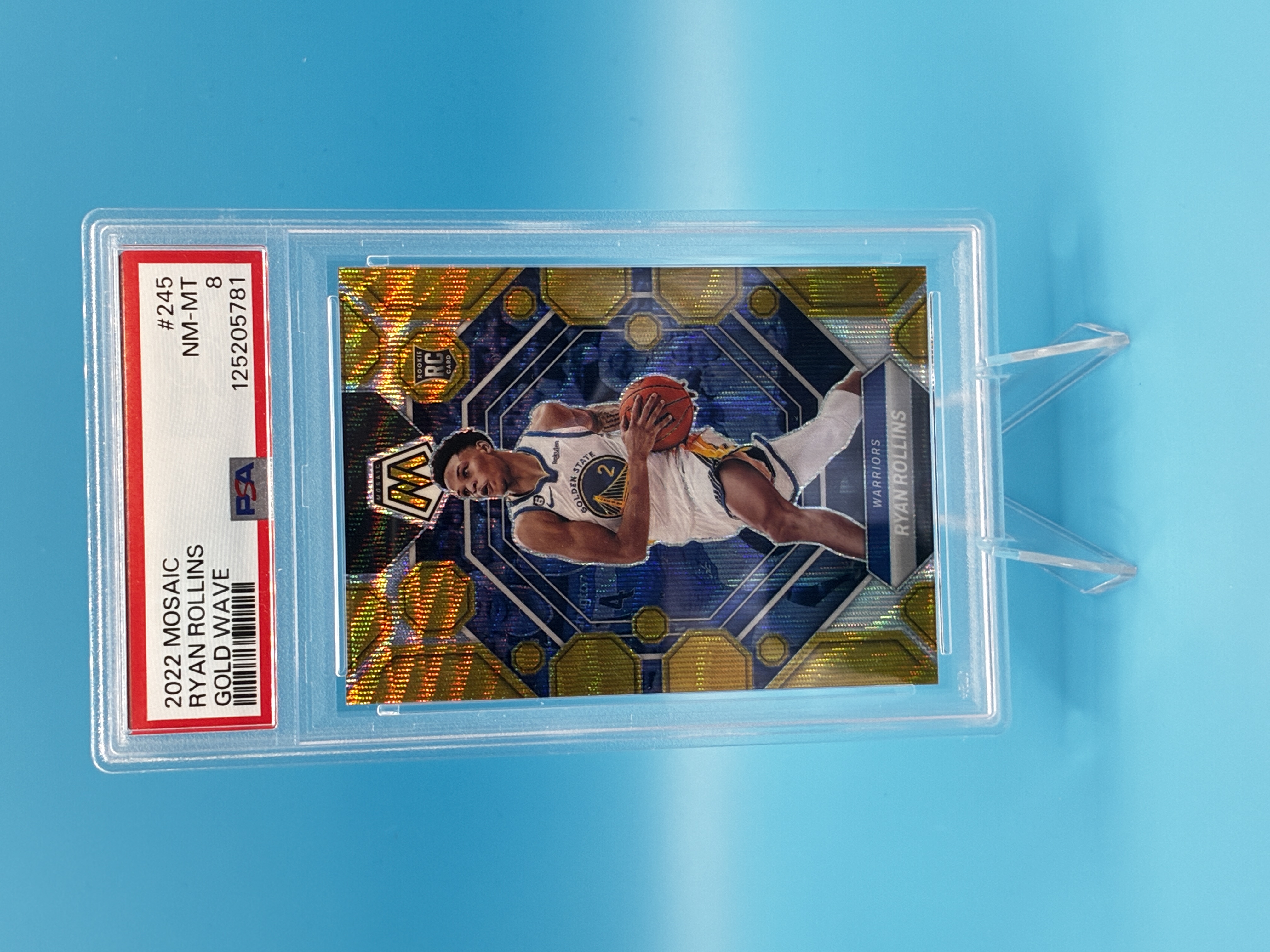 2022/2023 Panini Mosaic Ryan Rollins Gold Wave 07/10 #245 Golden State Warriors – Vorderseite