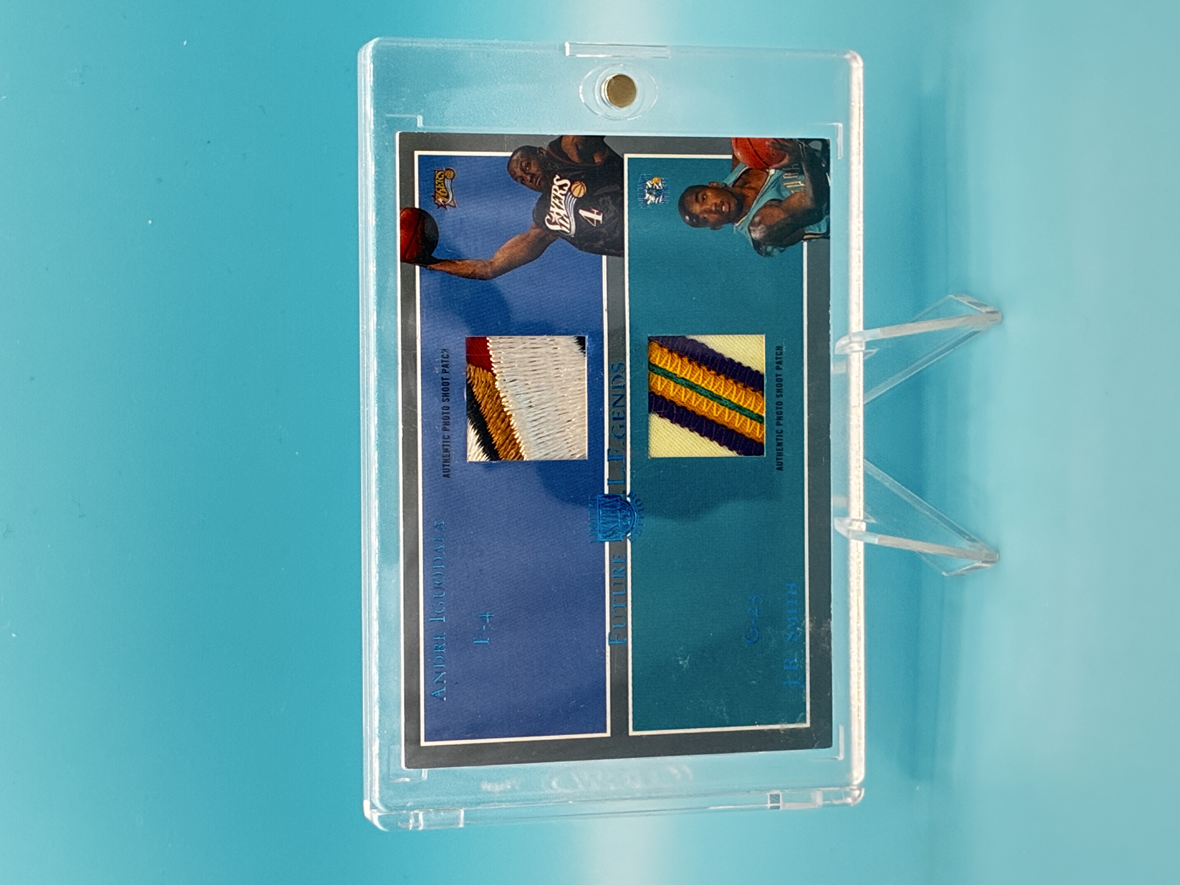 2004/2005 Fleer/Skybox Skybox Andre Iguodala / J.R. Smith Dual Patch 05/10 #FLD-AI/JS Philadelphia 76ers – Vorderseite