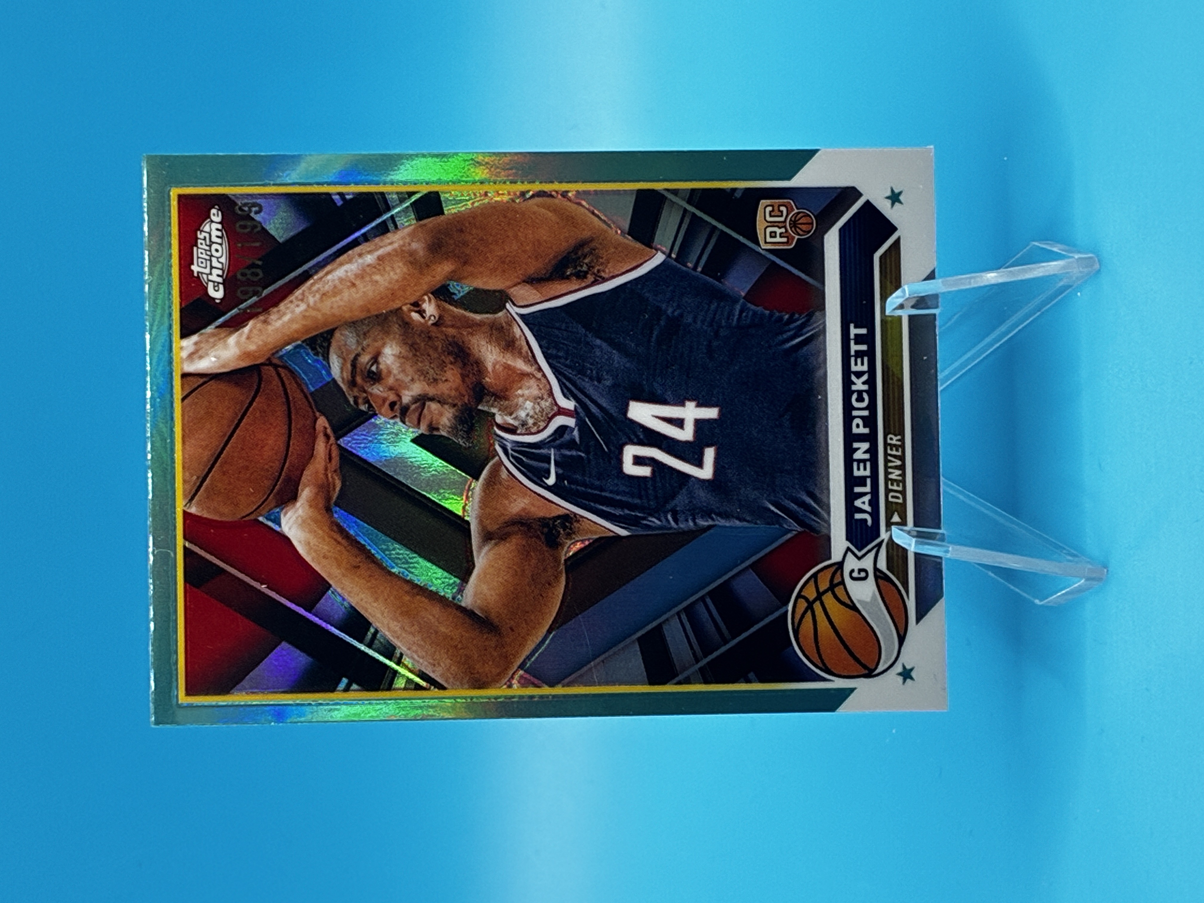 2023/2024 Topps Chrome Jalen Pickett Green Refractor 198/199 #165 Denver Nuggets – Vorderseite