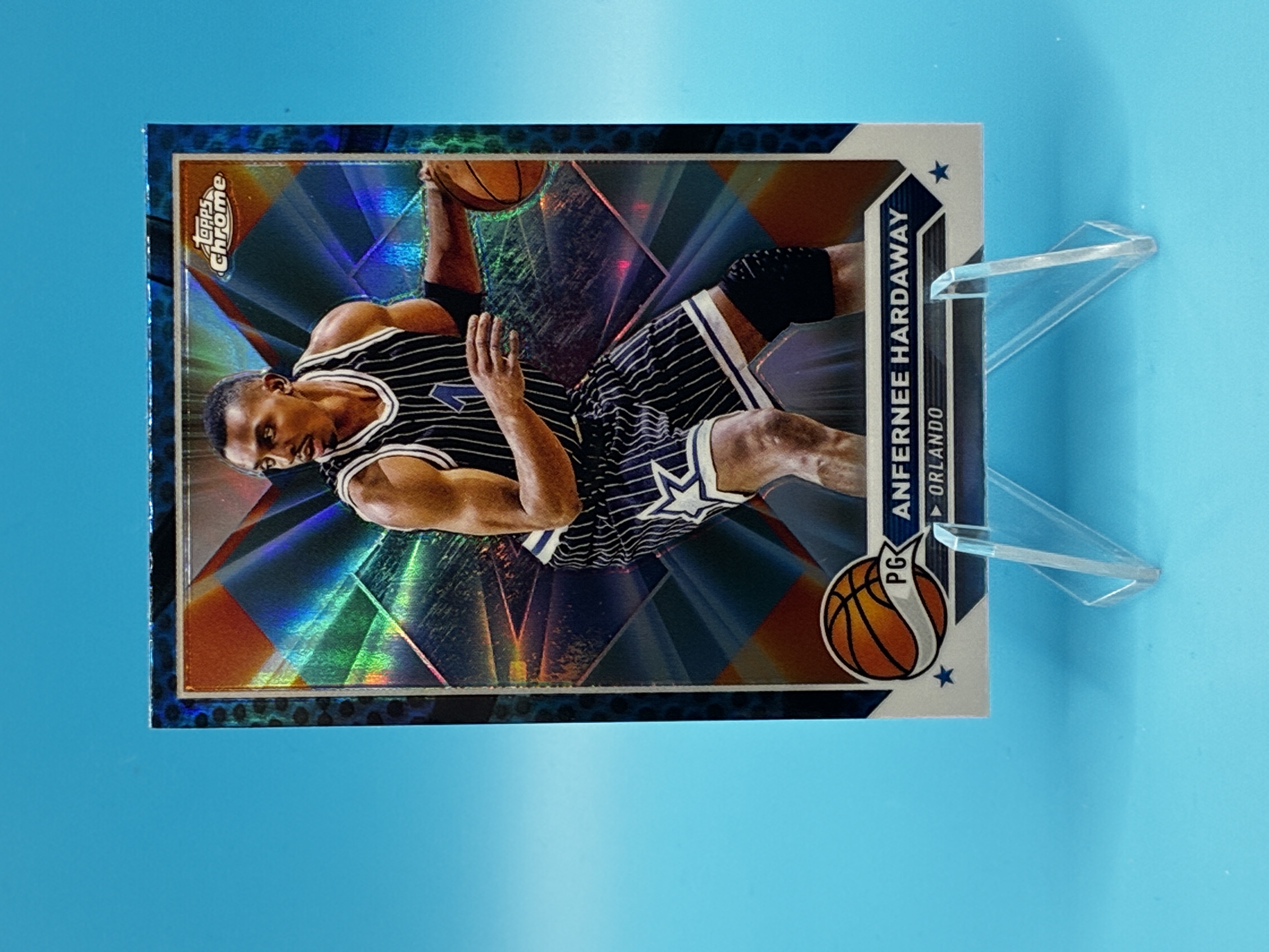 2023/2024 Topps Chrome Anfernee Hardaway Blue Refractor #44 Orlando Magic – Vorderseite