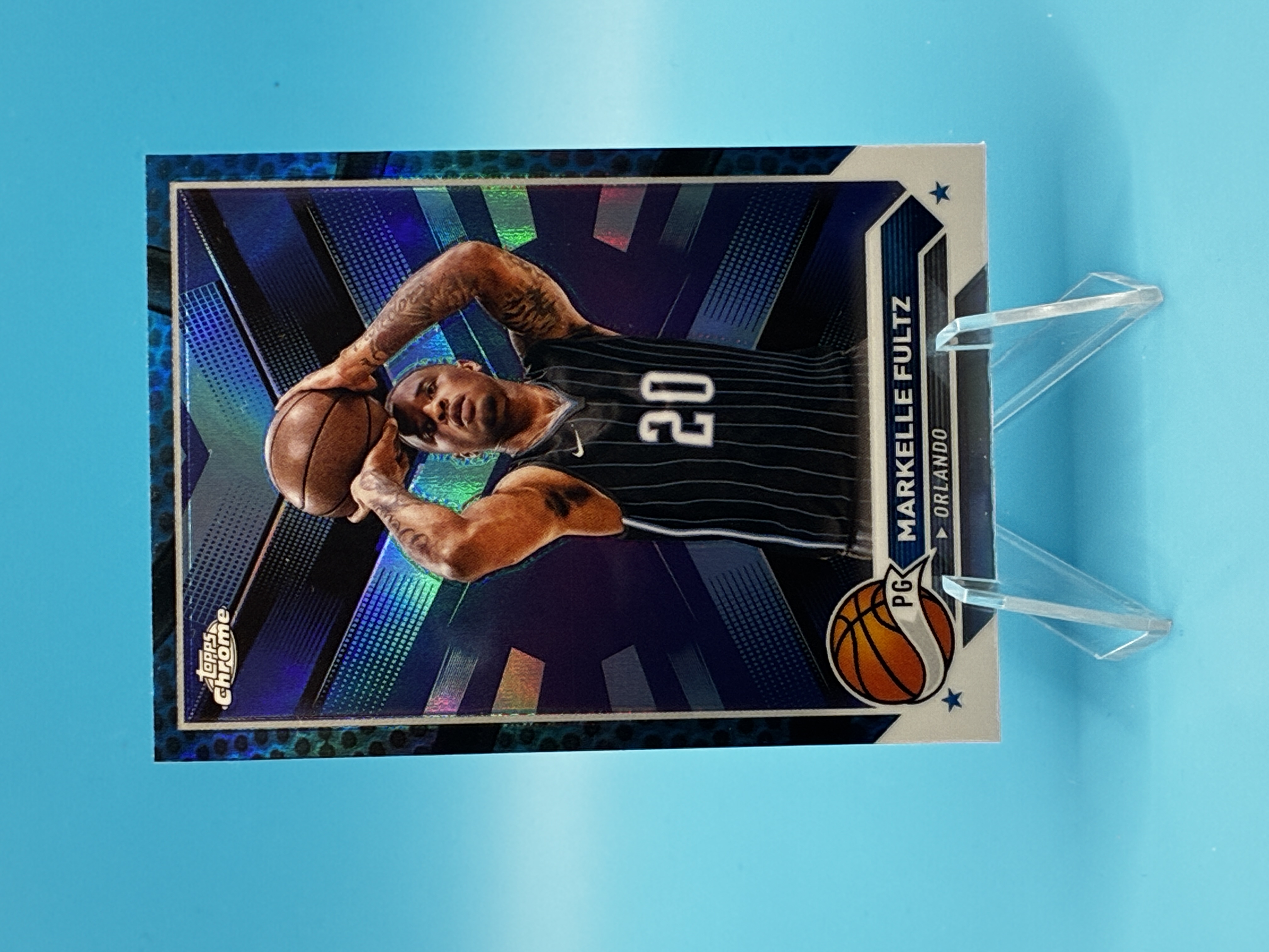 2023/2024 Topps Chrome Markelle Fultz Blue Refractor #7 Orlando Magic – Vorderseite