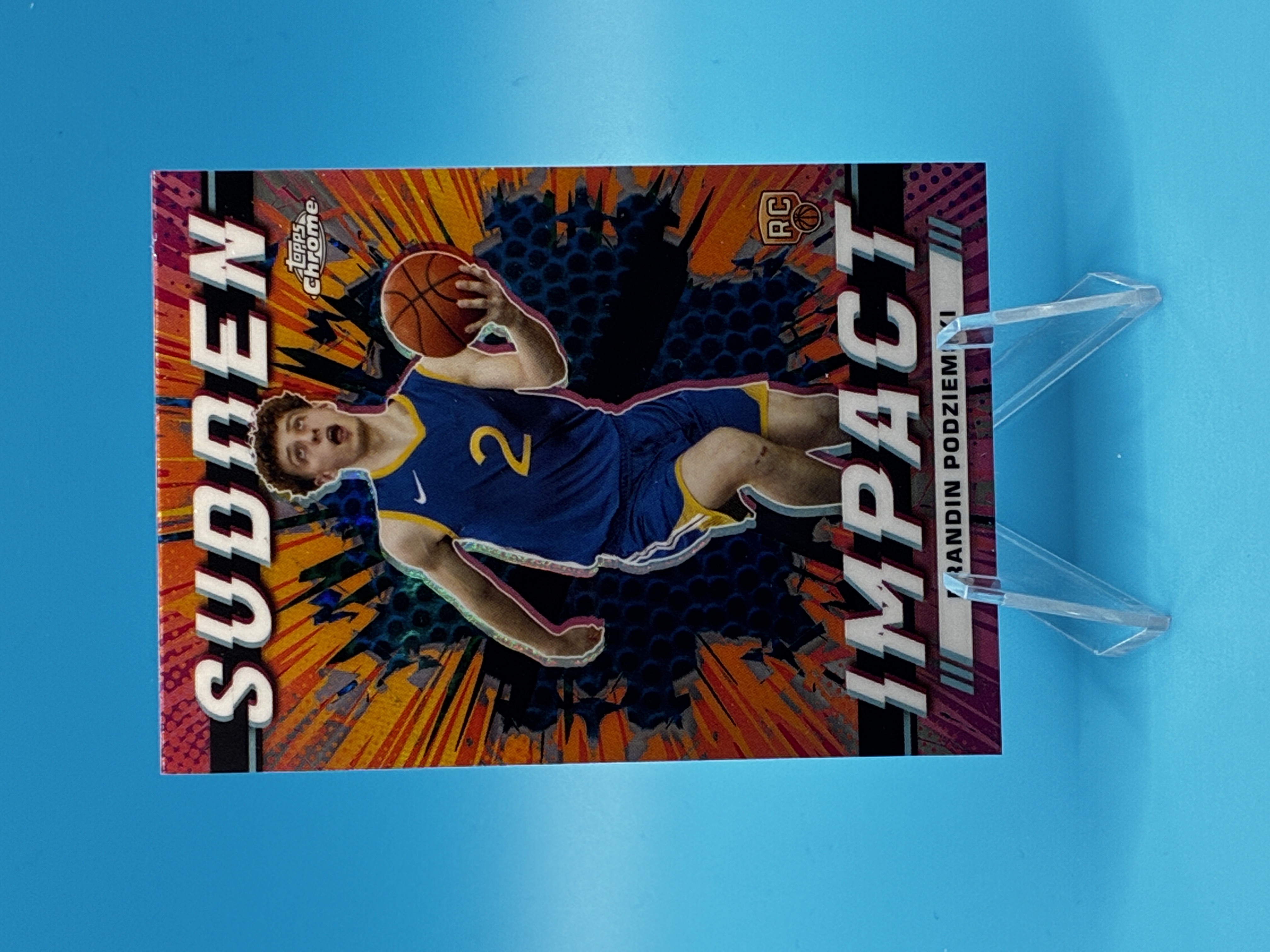 2023/2024 Topps Chrome Brandin Podziemski Sudden Impact #SI-9 Santa Clara – Vorderseite