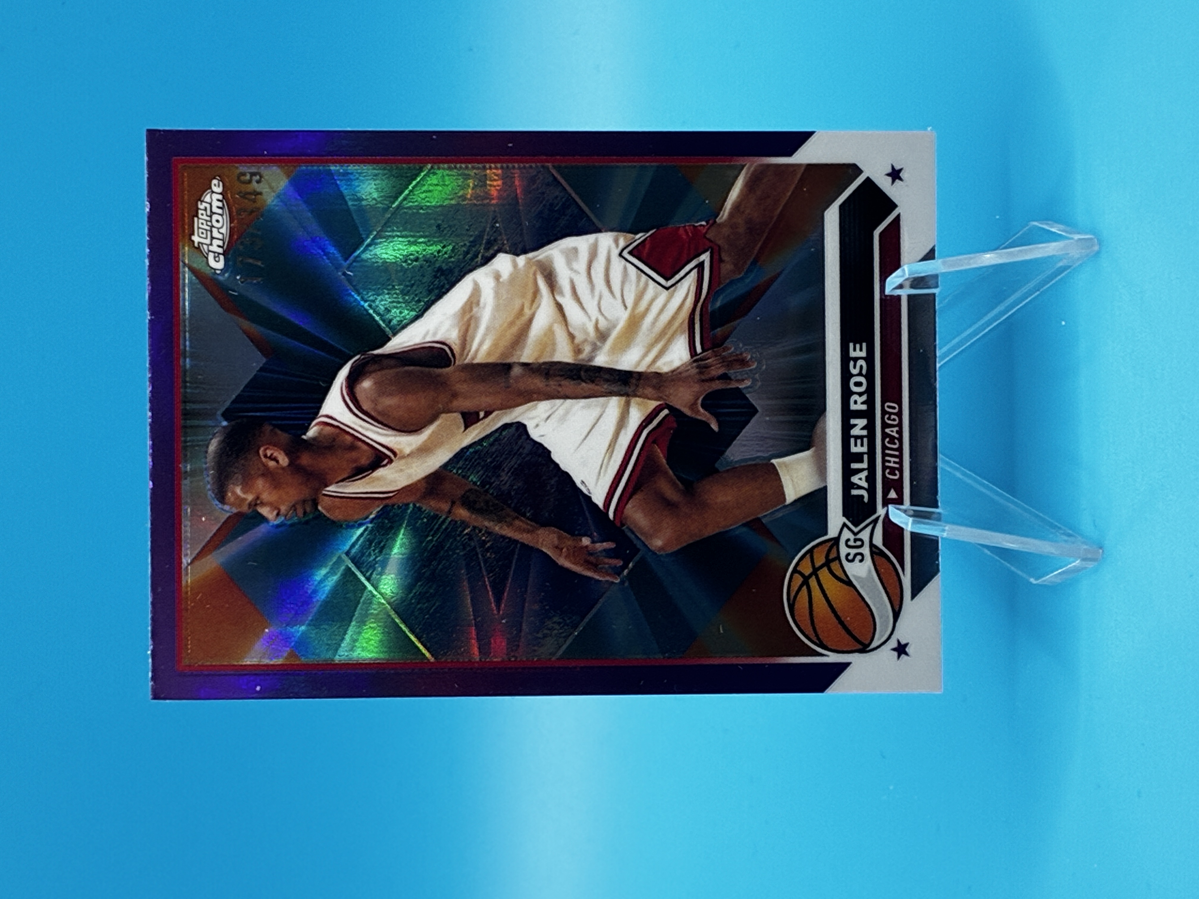 2023/2024 Topps Chrome Jalen Rose Purple Refractor 173/349 #194 Chicago Bulls – Vorderseite