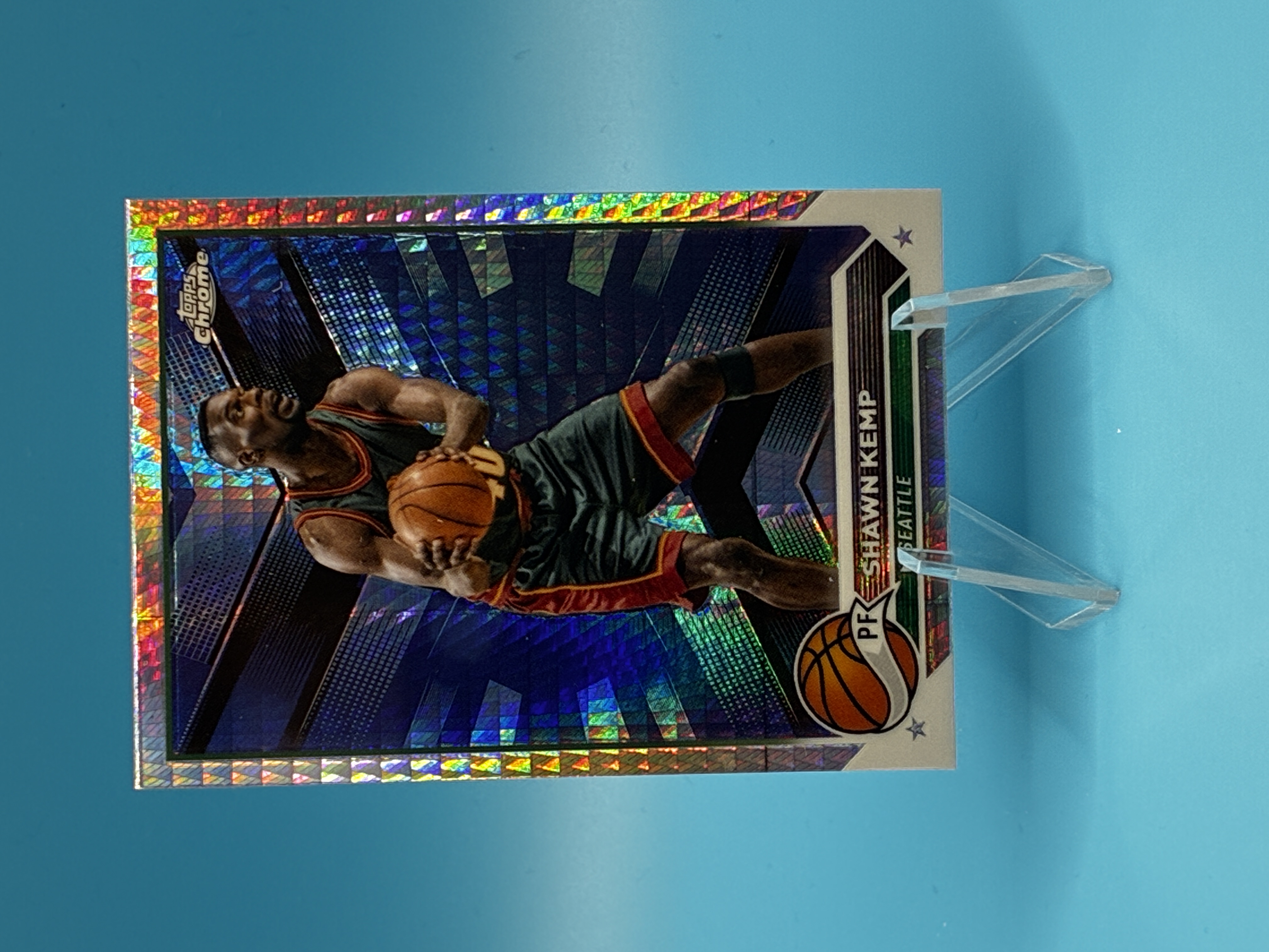 2023/2024 Topps Chrome Shawn Kemp Prism Refractor #88 Seattle SuperSonics – Vorderseite