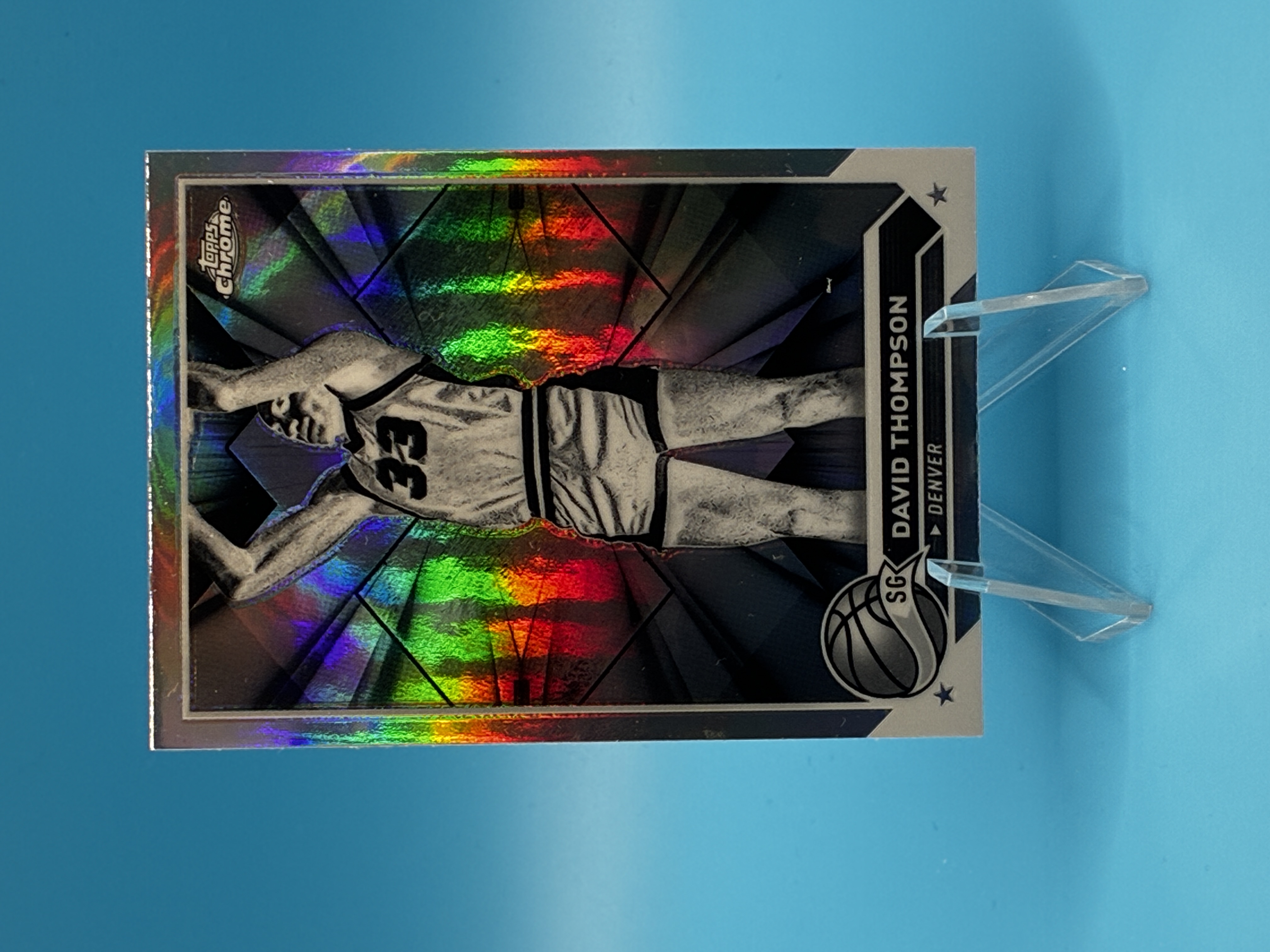 2023/2024 Topps Chrome David Thompson Negative Refractor #116 Denver – Vorderseite