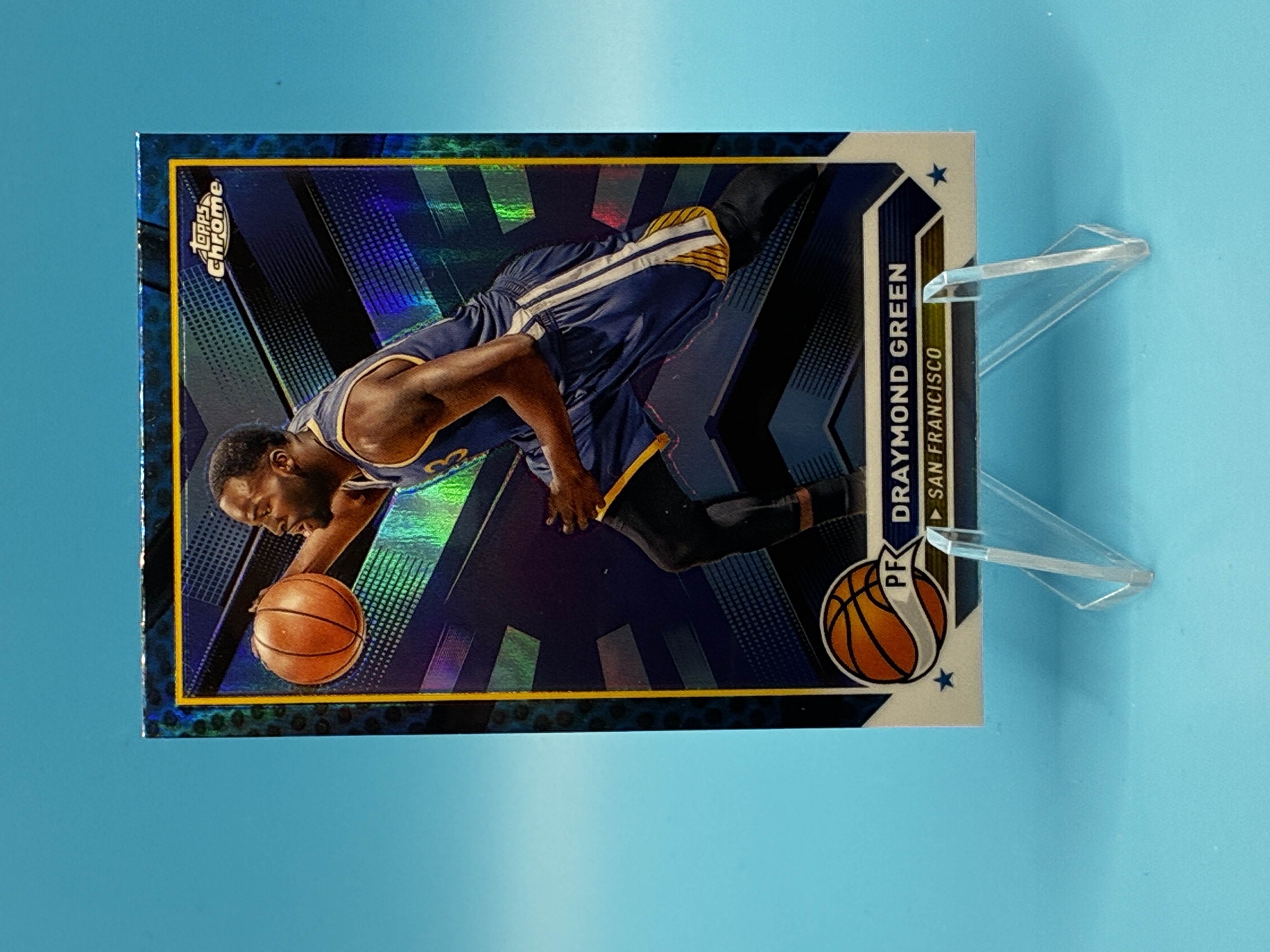 2023/2024 Topps Chrome Draymond Green Blue Refractor #85 Golden State Warriors – Vorderseite