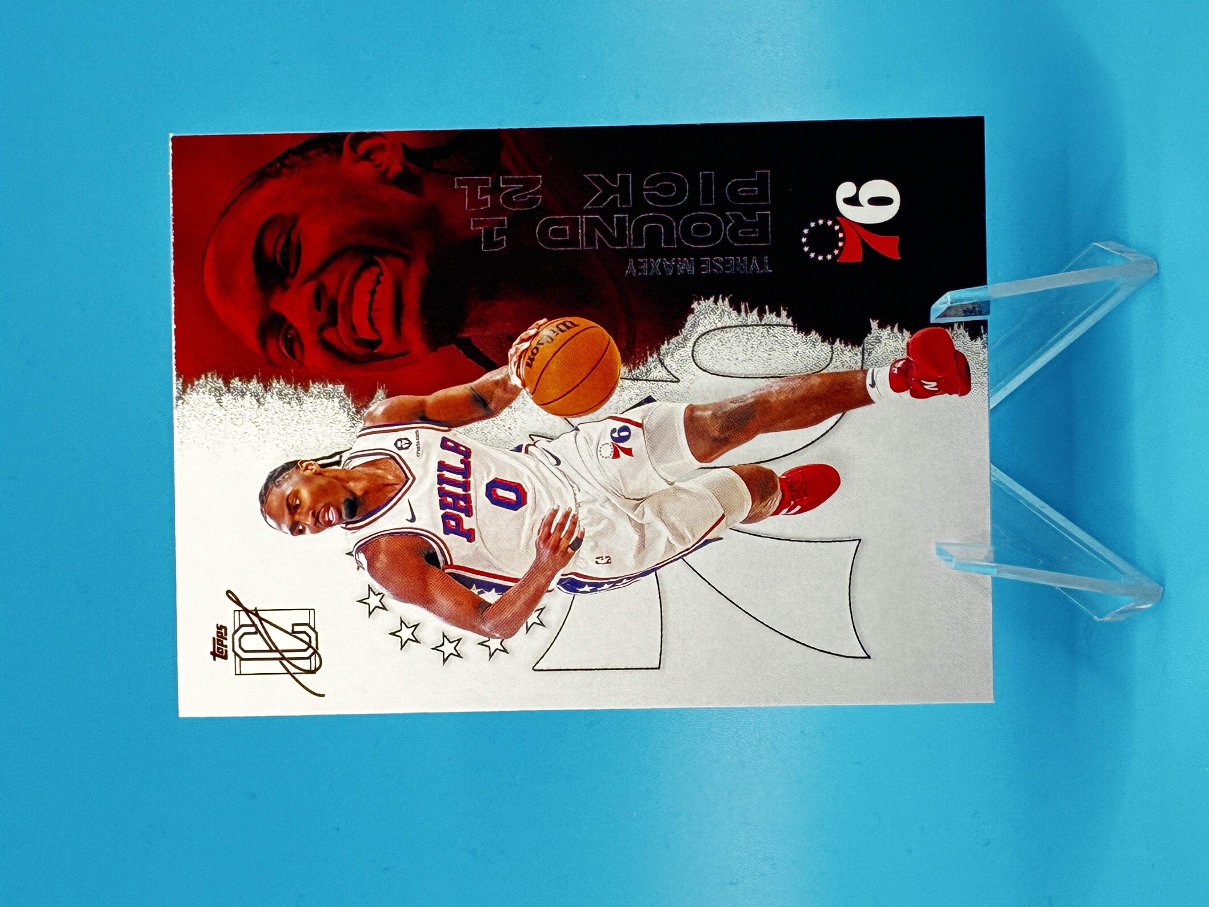 2025/2026 Topps Signature Class Tyrese Maxey #18 Philadelphia 76ers – Vorderseite