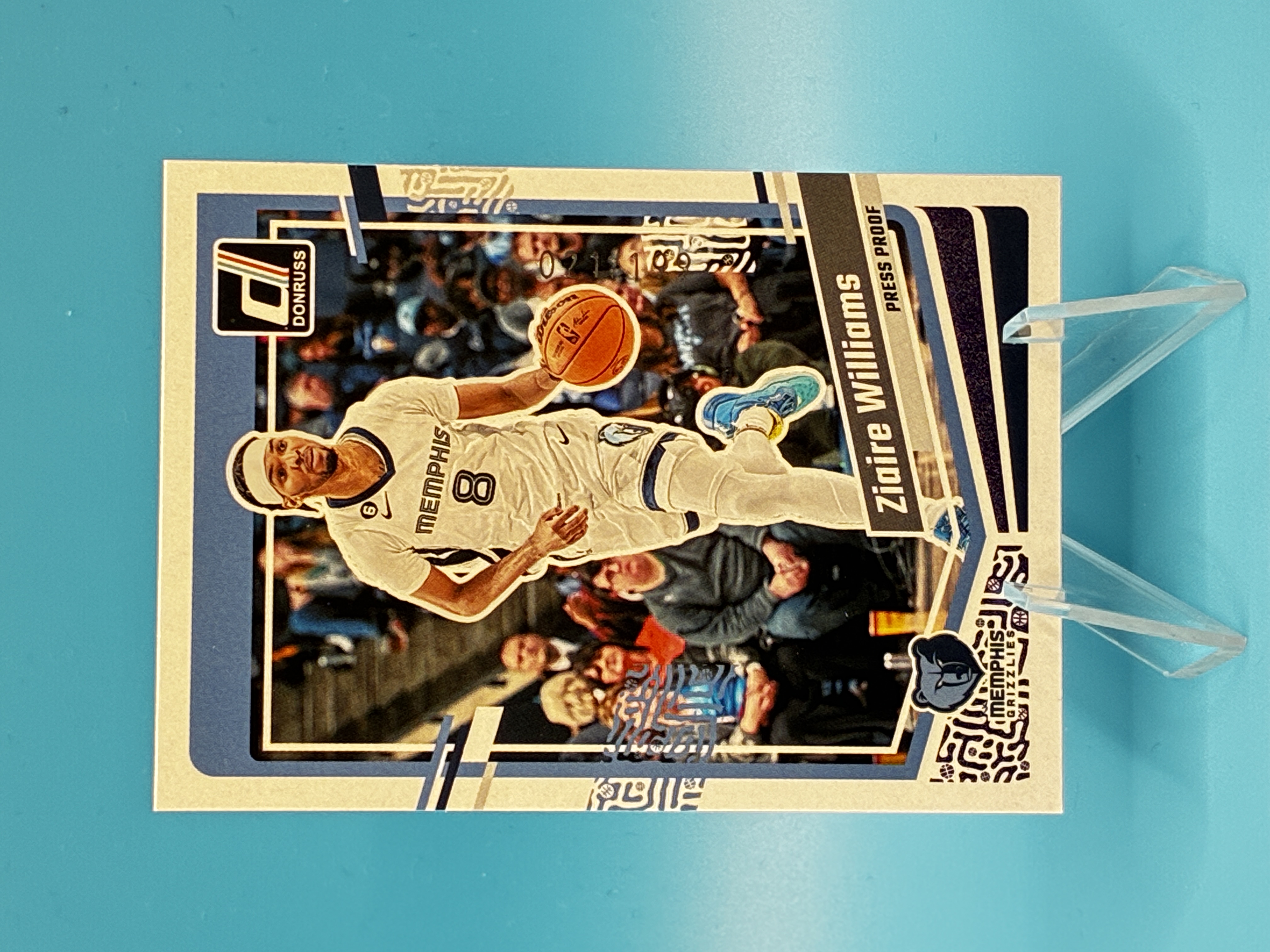 2023/2024 Panini Donruss Ziaire Williams Press Proof 021/199 #55 Memphis Grizzlies – Vorderseite