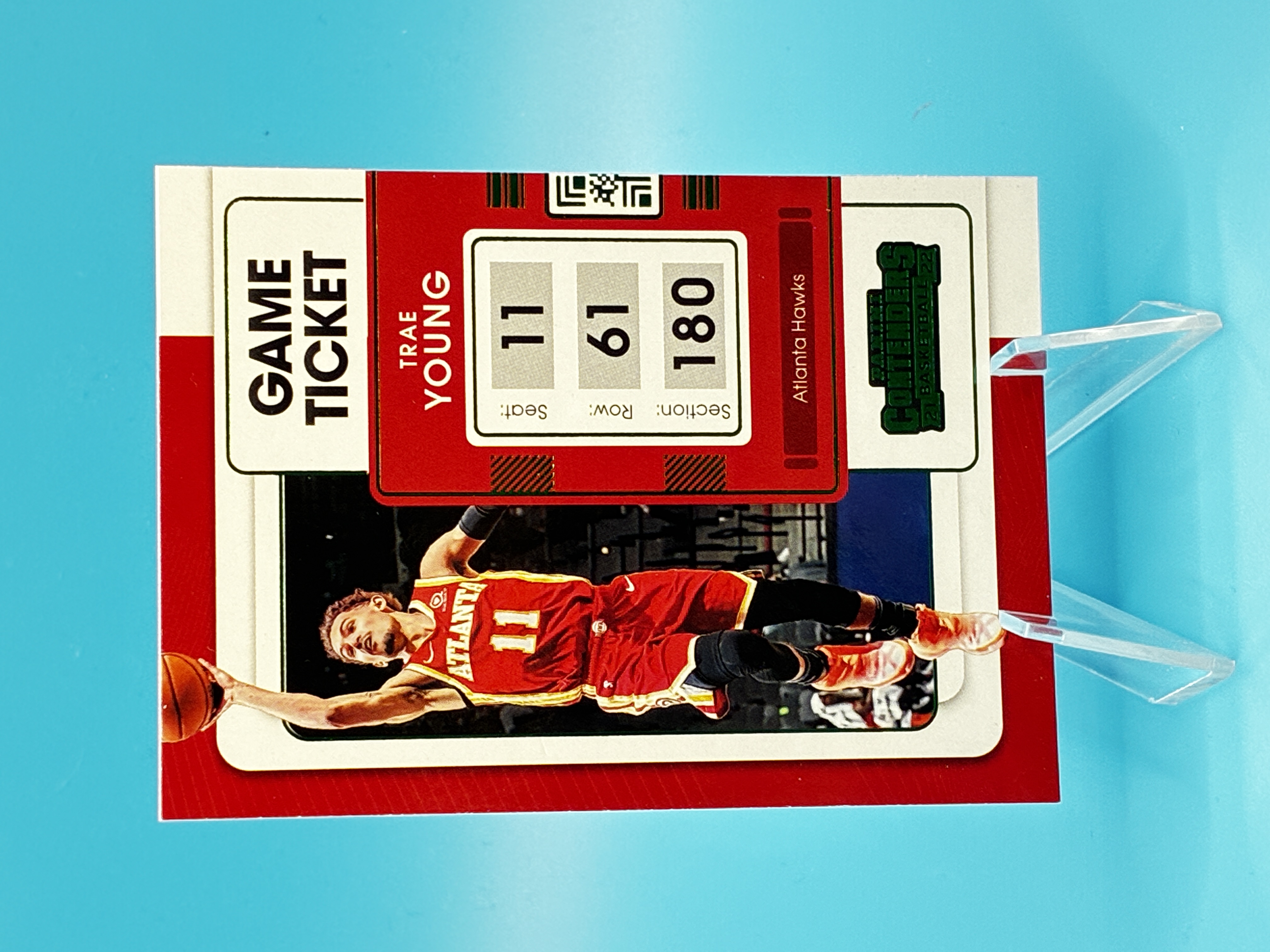 2021/2022 Panini Contenders Trae Young Game Ticket #4 Atlanta Hawks – Vorderseite