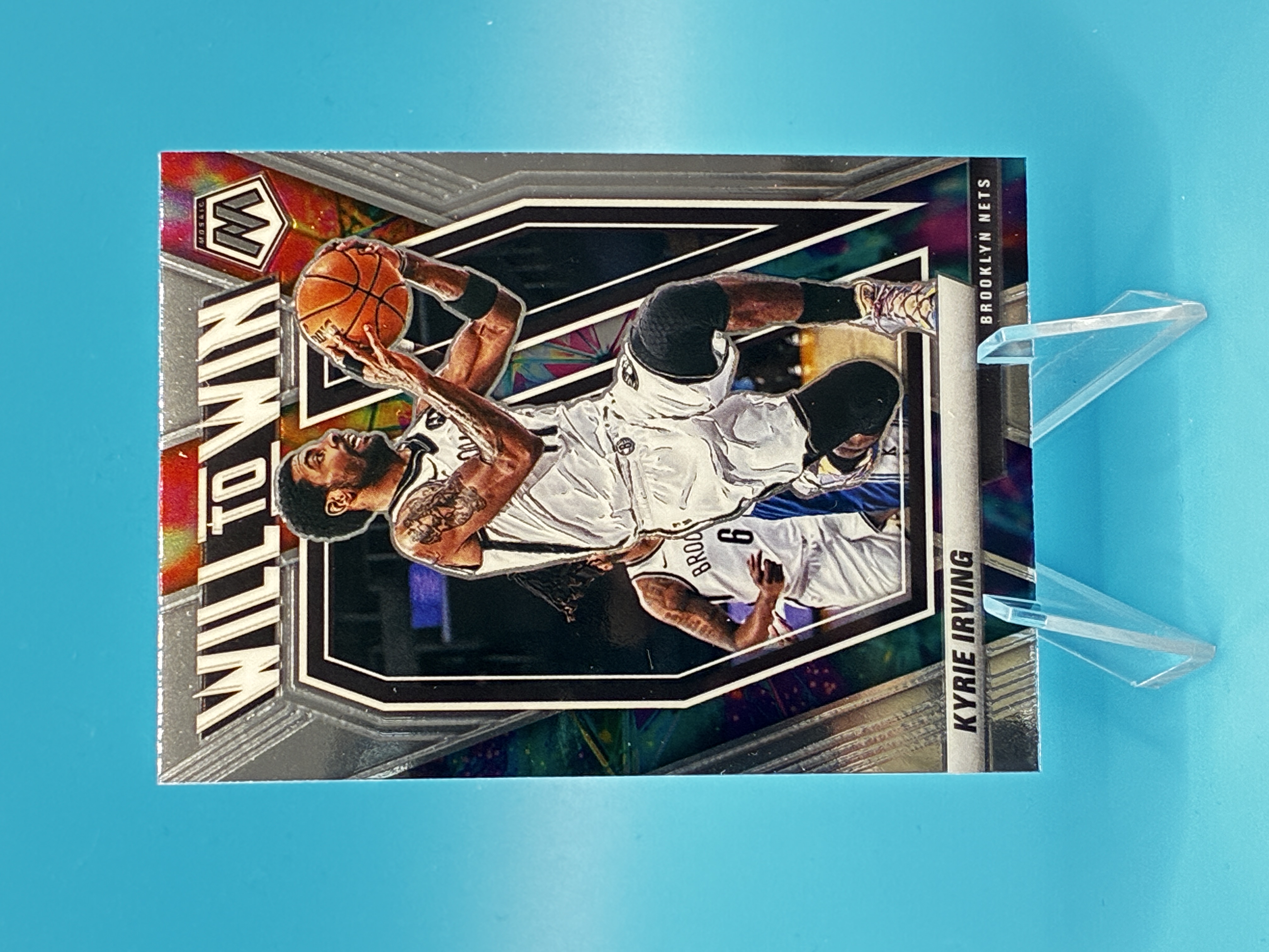 2020/2021 Panini Mosaic Kyrie Irving Will To Win #14 Brooklyn Nets – Vorderseite