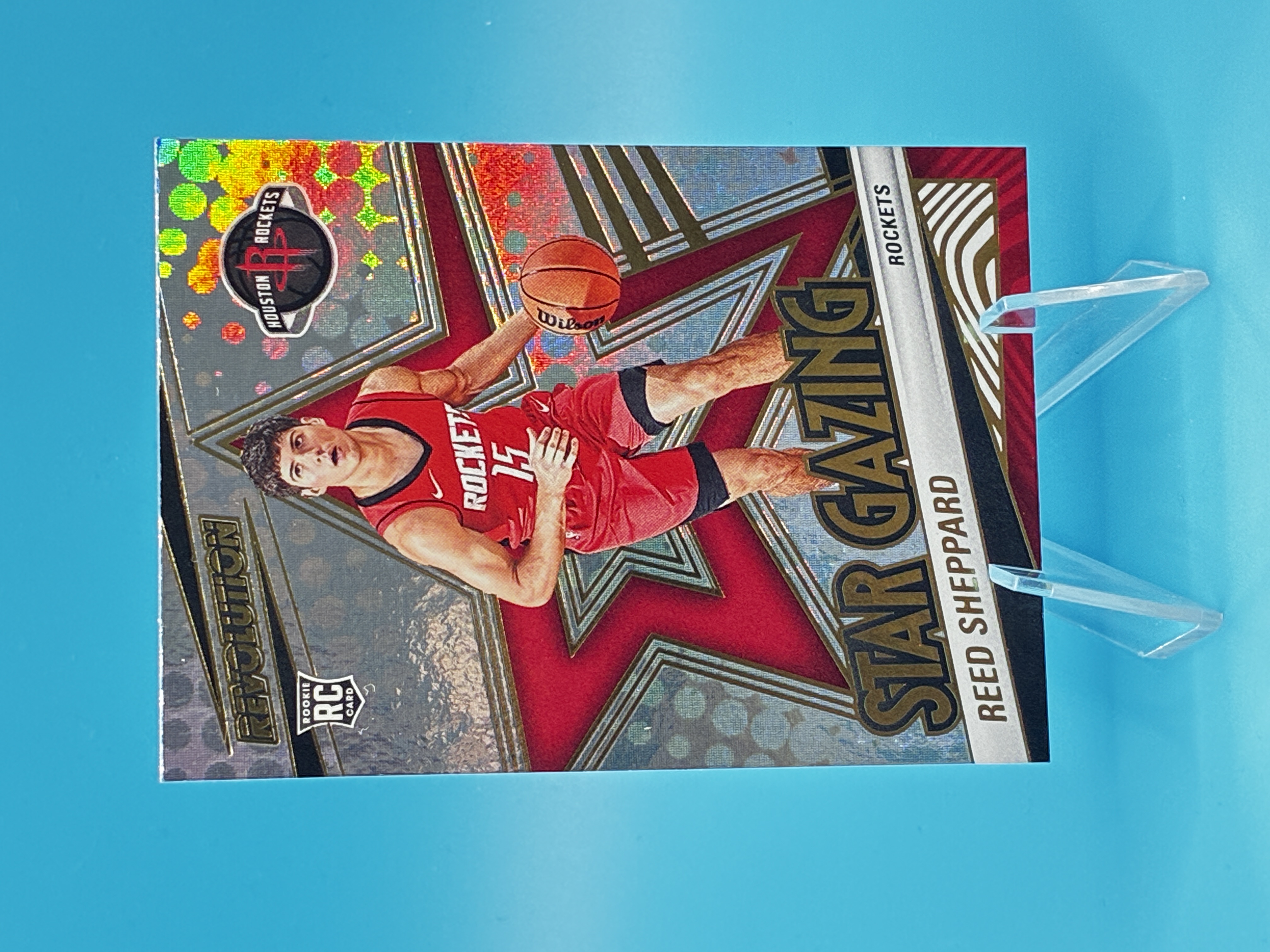 2024/2025 Panini Revolution Reed Sheppard Star Gazing #6 Houston Rockets – Vorderseite