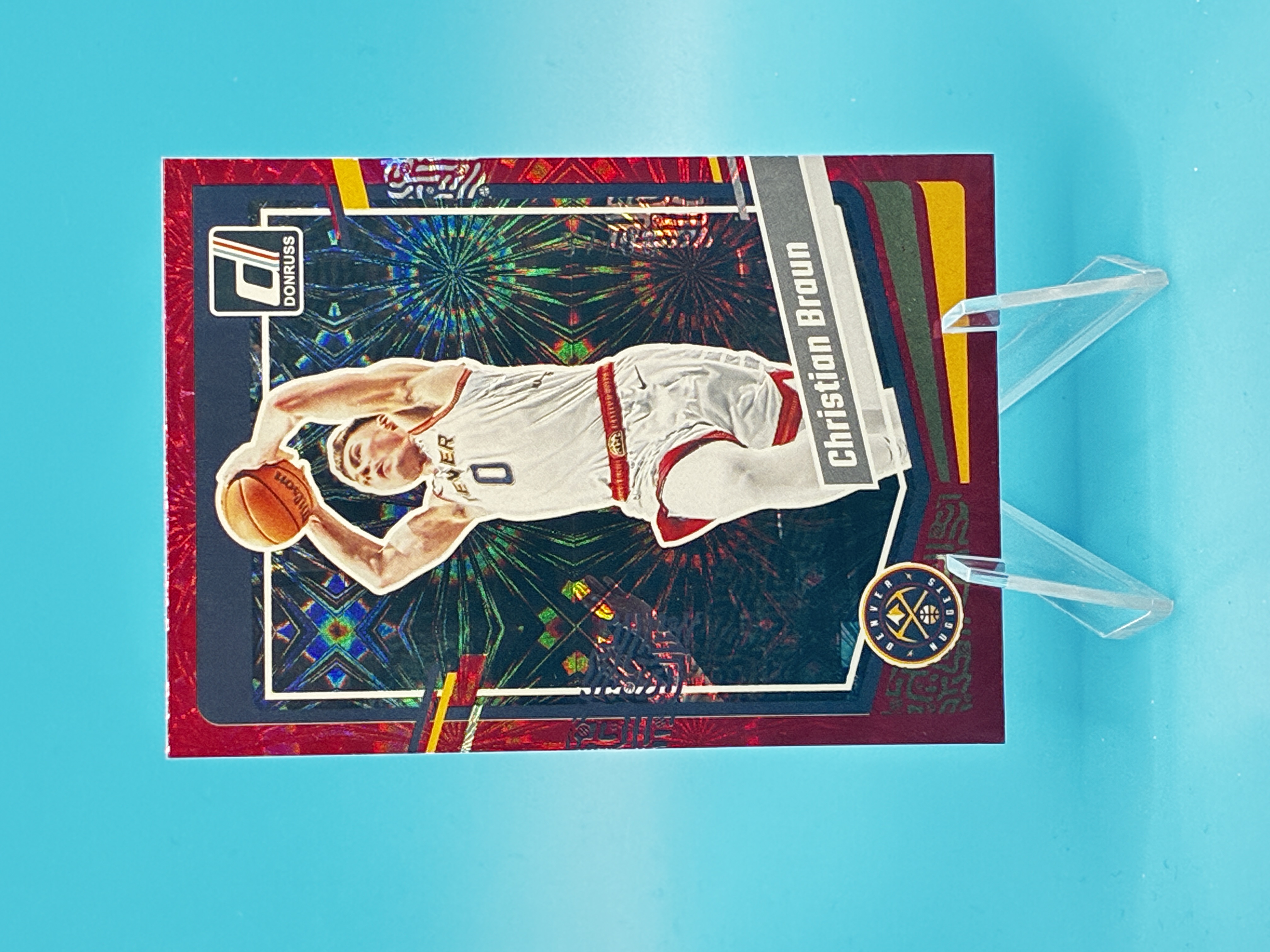 2023/2024 Panini Donruss Christian Braun Red Laser /88 #160 Denver Nuggets – Vorderseite