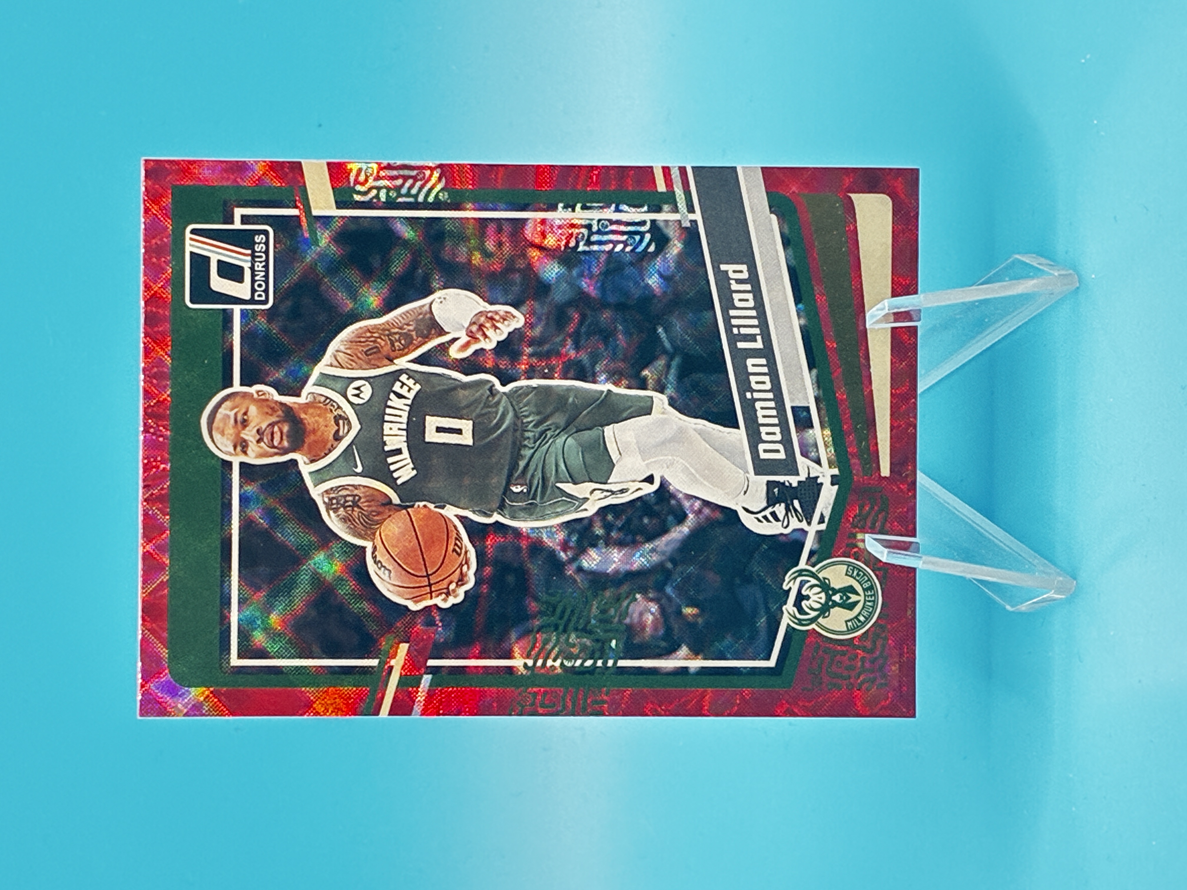 2023/2024 Panini Donruss Damian Lillard Red Laser #44 Milwaukee Bucks – Vorderseite