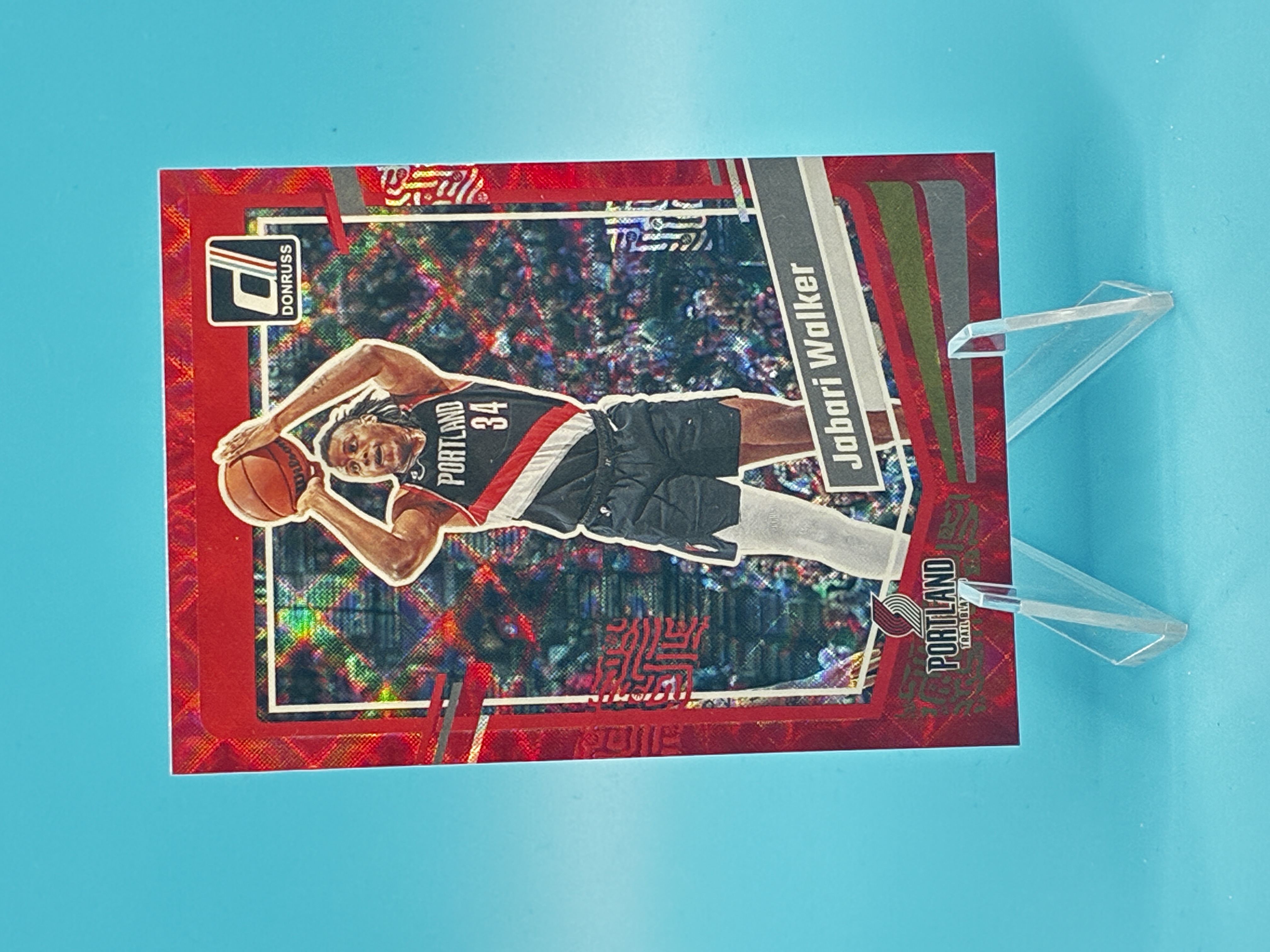 2023/2024 Panini Donruss Jabari Walker Red Laser #156 Portland Trail Blazers – Vorderseite