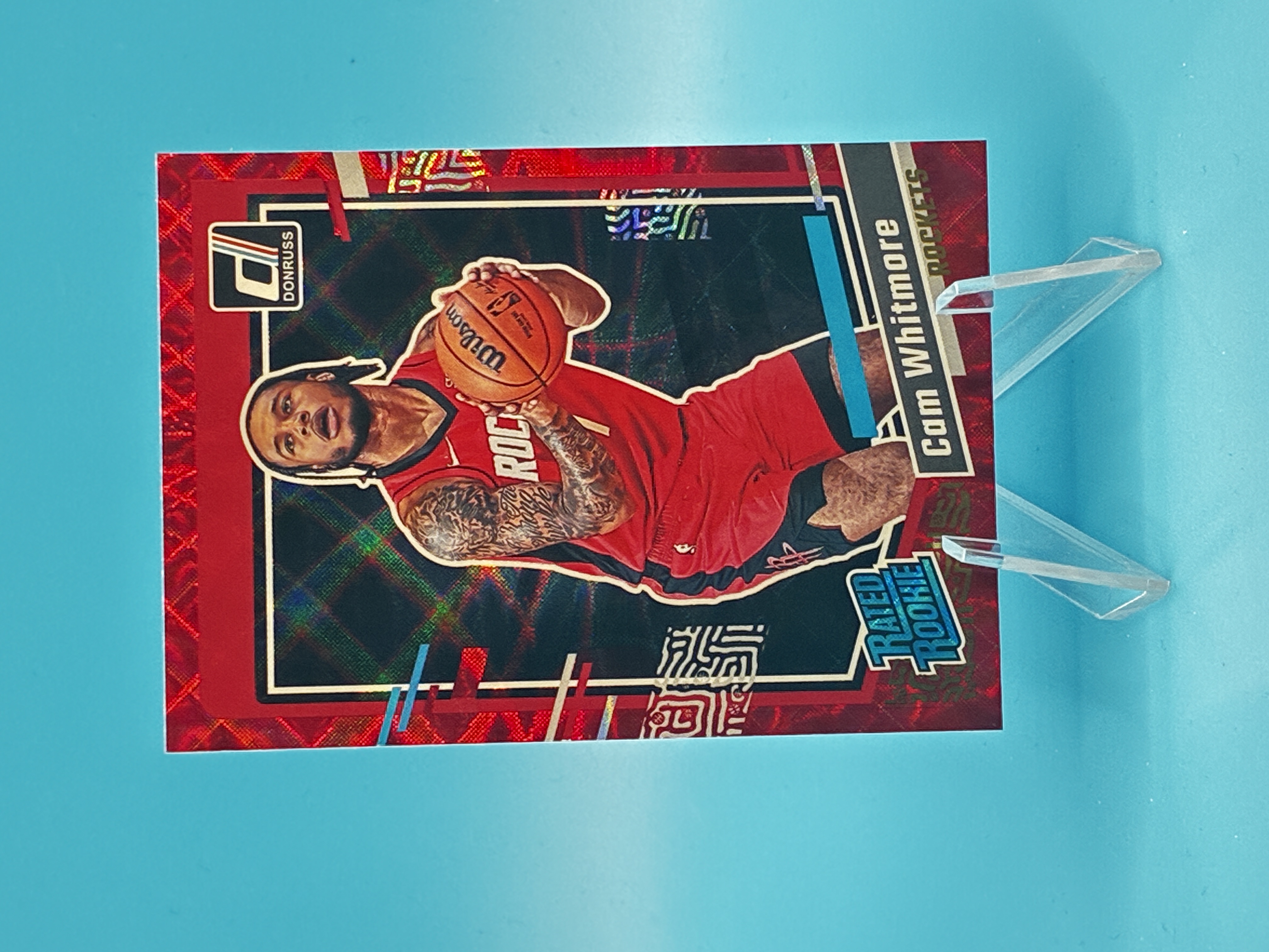2023/2024 Panini Donruss Cam Whitmore Red Laser #211 Houston Rockets – Vorderseite