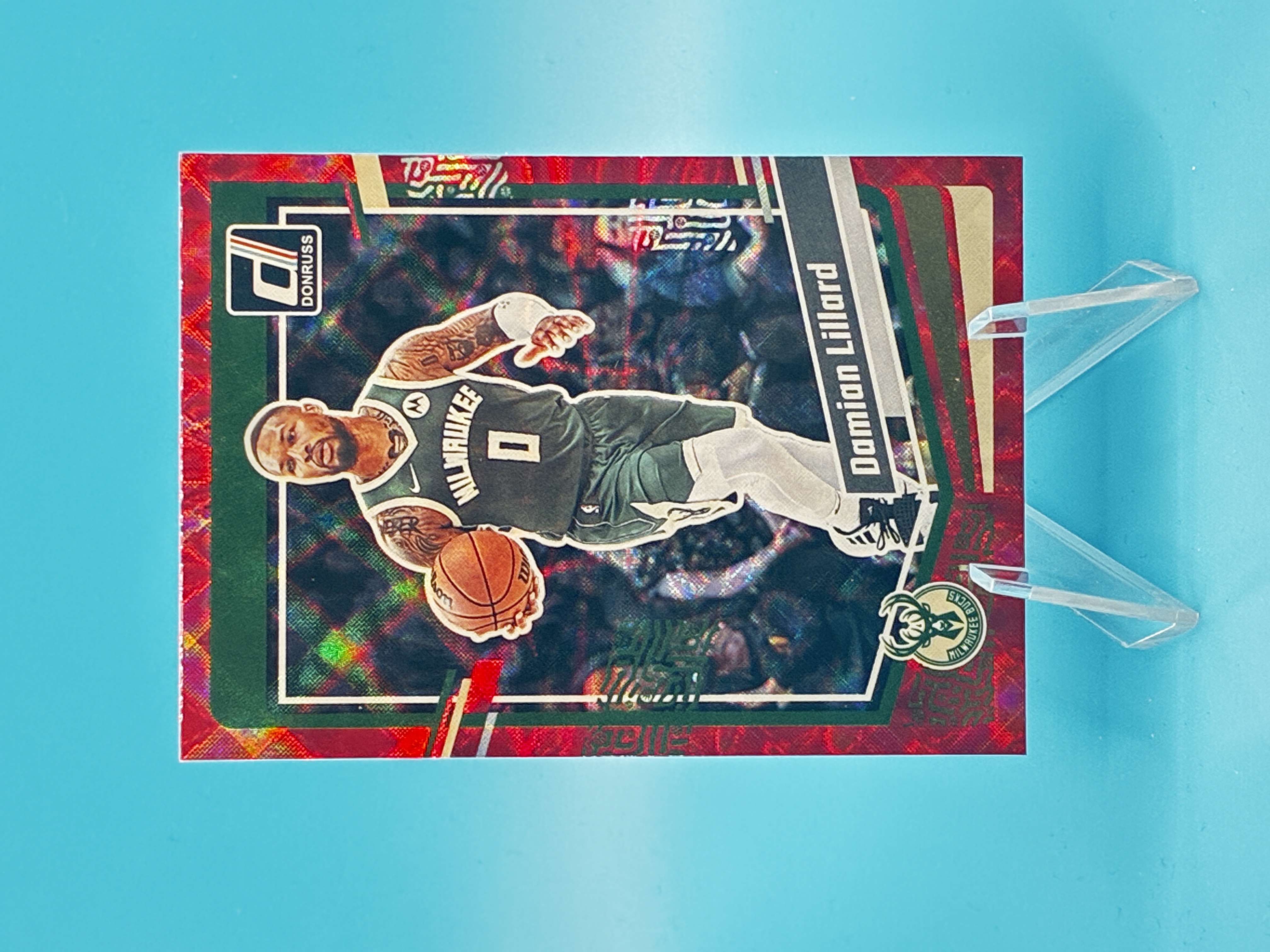 2023/2024 Panini Donruss Damian Lillard Red Laser #44 Milwaukee Bucks – Vorderseite