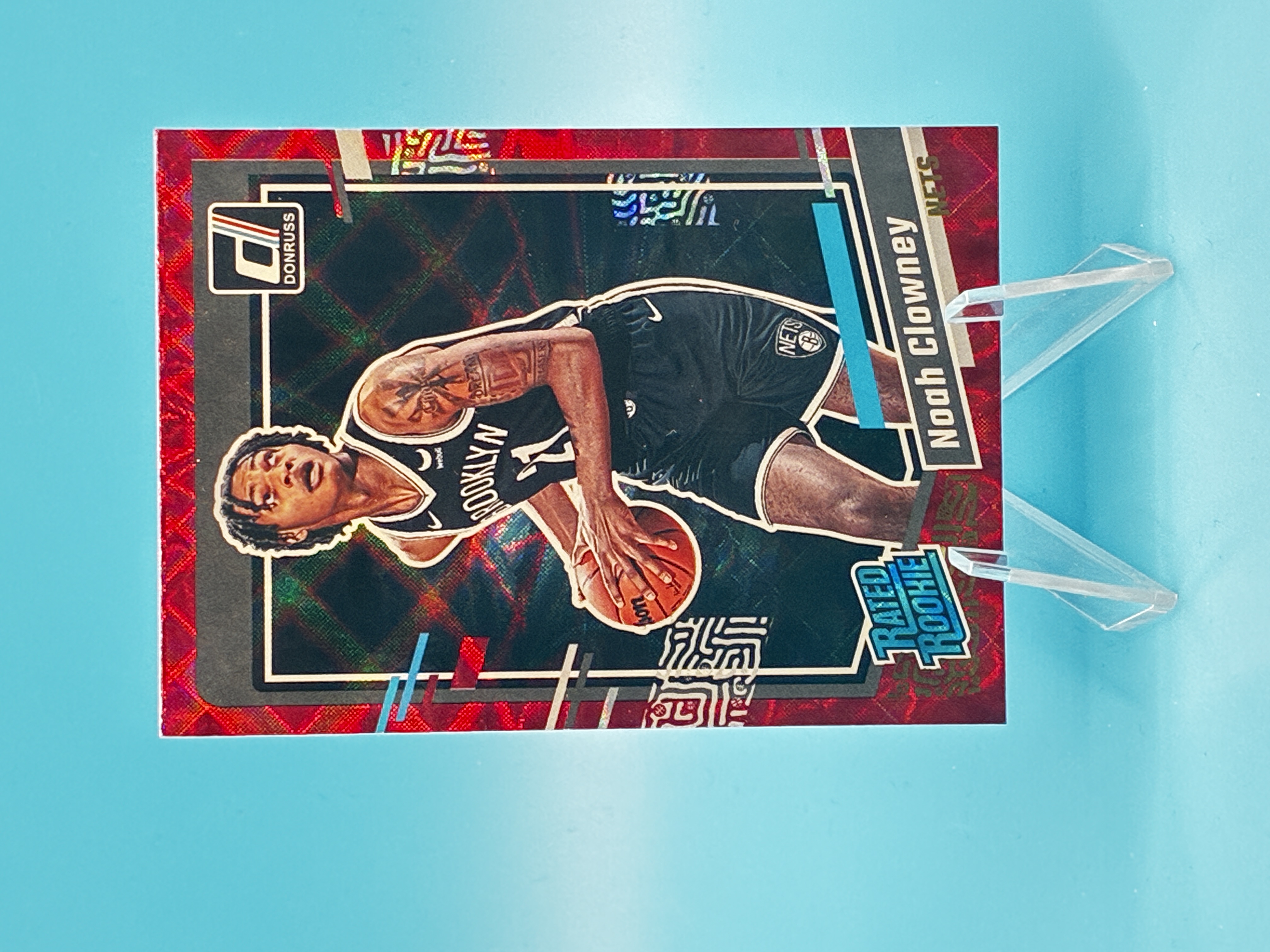2023/2024 Panini Donruss Noah Clowney Red Laser Rated Rookie #234 Brooklyn Nets – Vorderseite