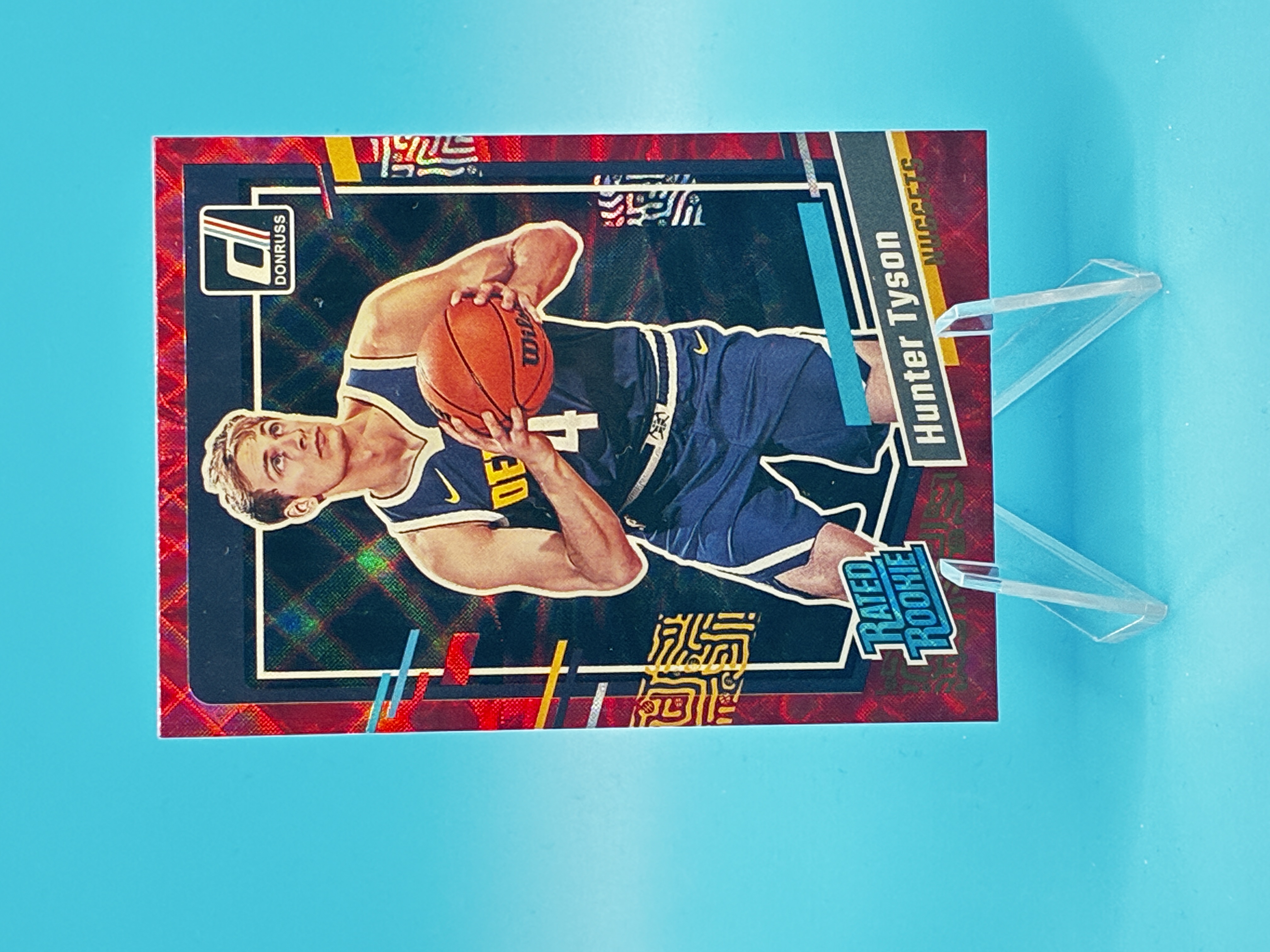 2023/2024 Panini Donruss Hunter Tyson Red Laser #201 Denver Nuggets – Vorderseite