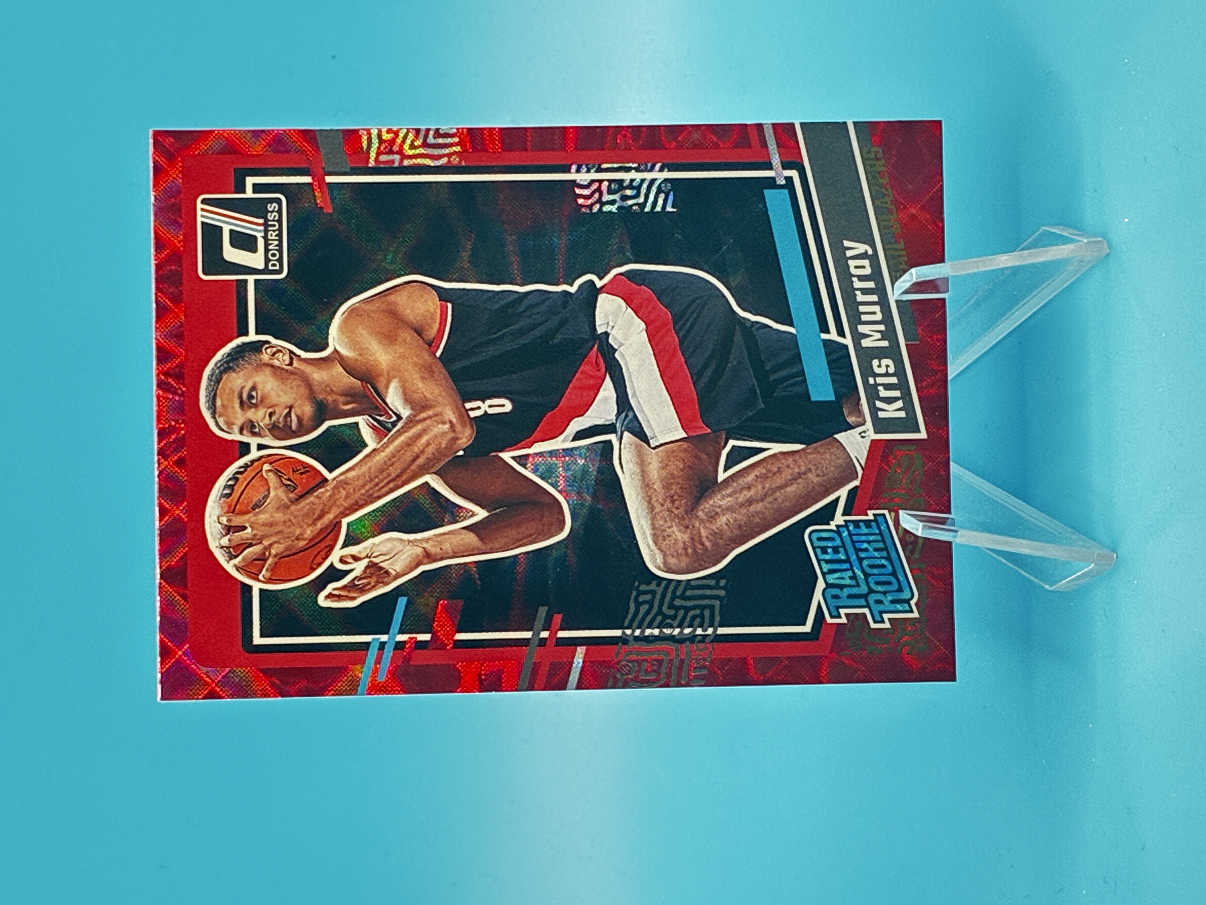 2023/2024 Panini Donruss Kris Murray Red Laser Rated Rookie #203 Portland Trail Blazers – Vorderseite