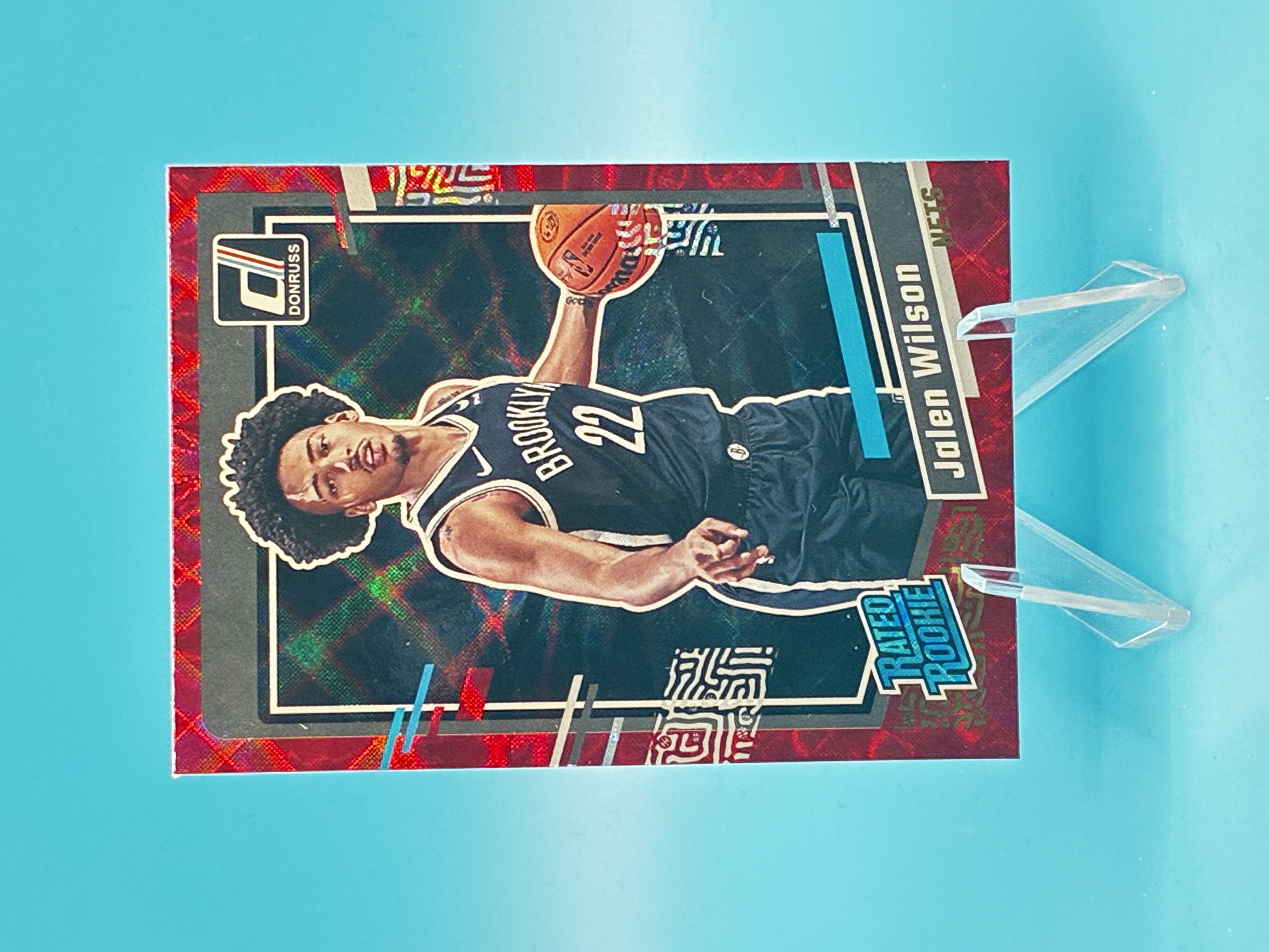 2023/2024 Panini Donruss Jalen Wilson Red Laser Rated Rookie #224 Brooklyn Nets – Vorderseite