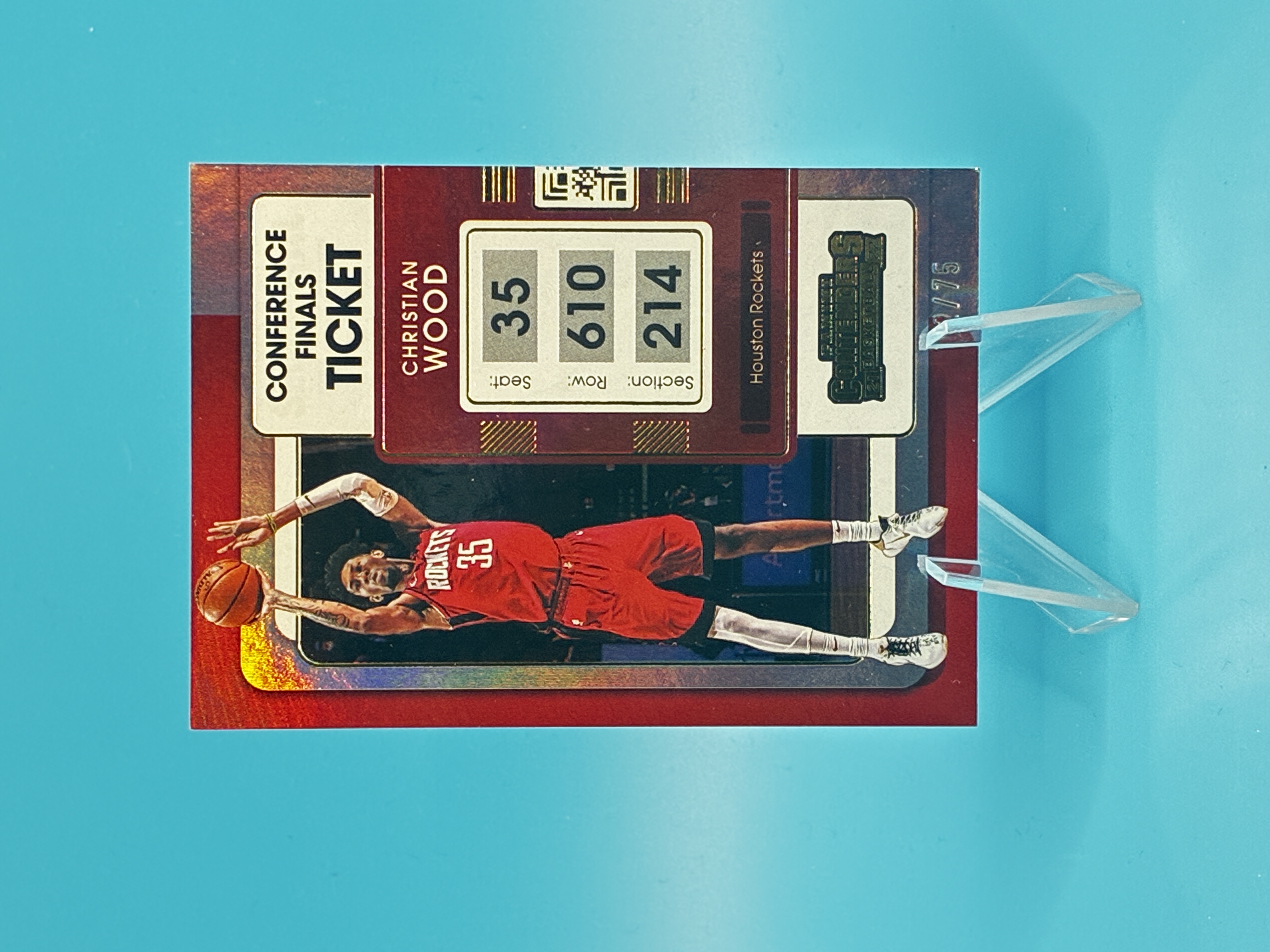 2021/2022 Panini Contenders Christian Wood Conference Finals Ticket 02/75 #80 Houston Rockets – Vorderseite