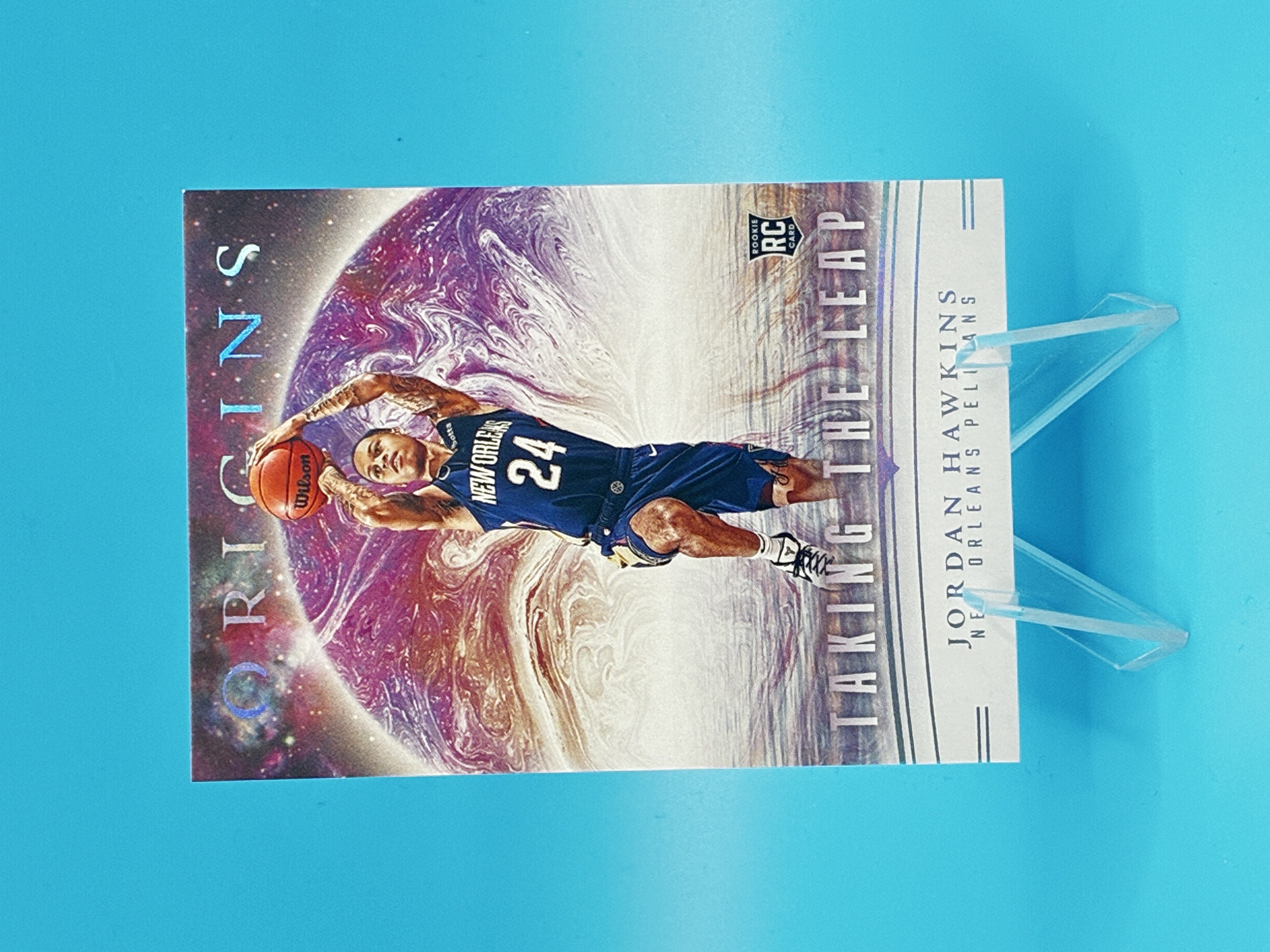 2023/2024 Panini Origins Jordan Hawkins Taking the Leap #11 New Orleans Pelicans – Vorderseite