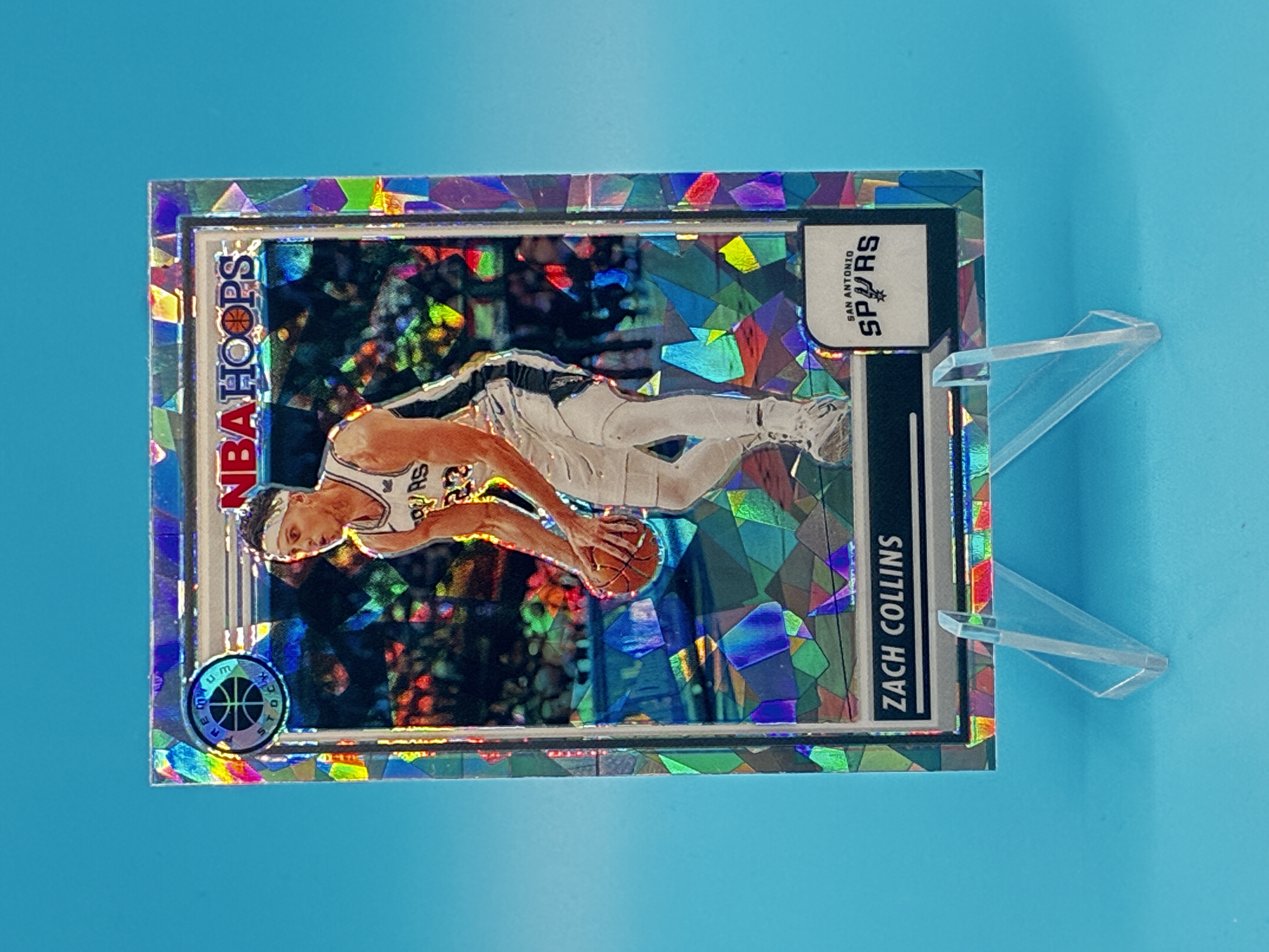 2023/2024 Panini Hoops Premium Stock Zach Collins Cracked Ice #241 San Antonio Spurs – Vorderseite