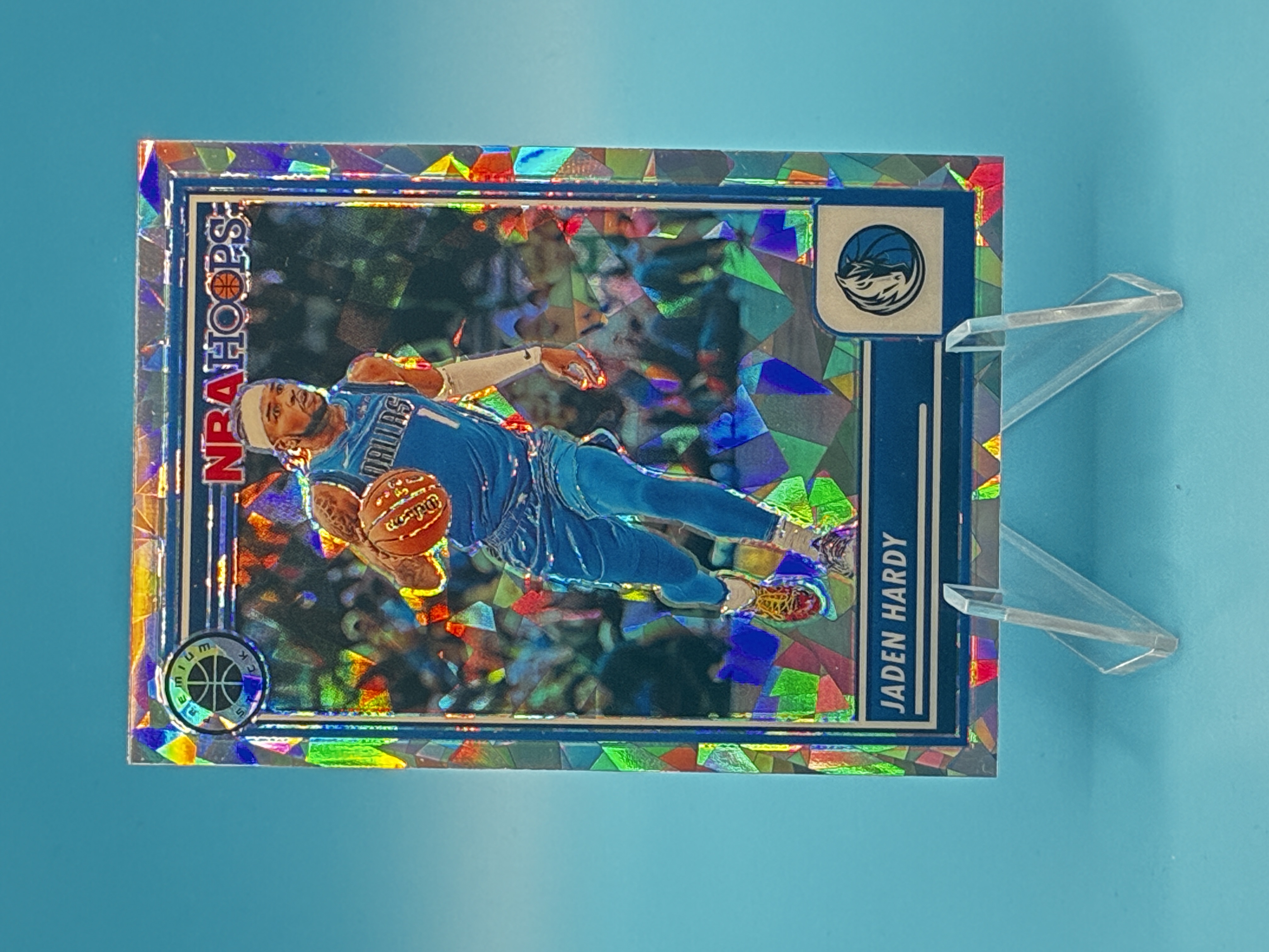 2023/2024 Panini Hoops Premium Stock Jaden Hardy Cracked Ice #227 Dallas Mavericks – Vorderseite