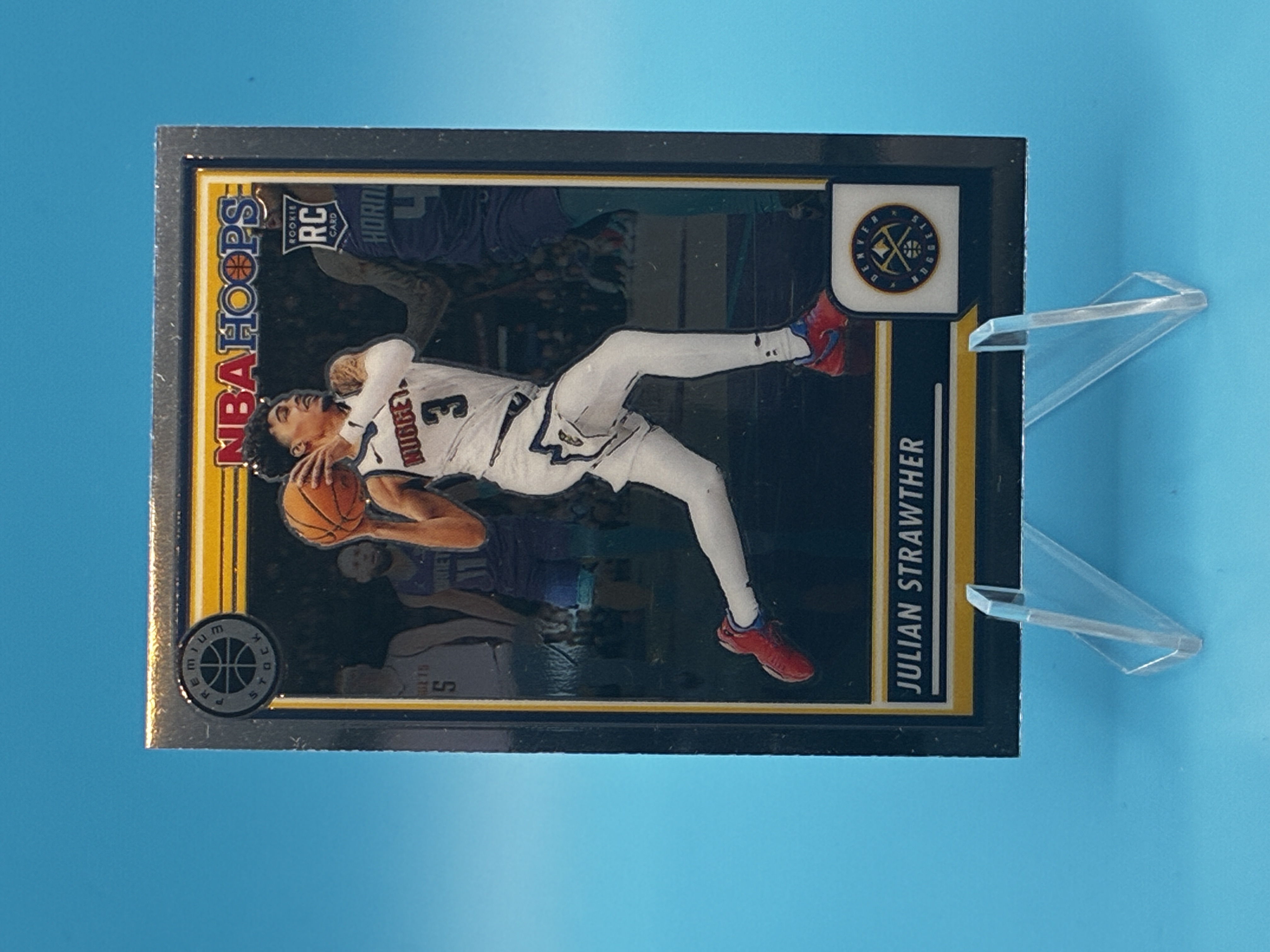 2023/2024 Panini Hoops Premium Stock Julian Strawther #213 Denver Nuggets – Vorderseite