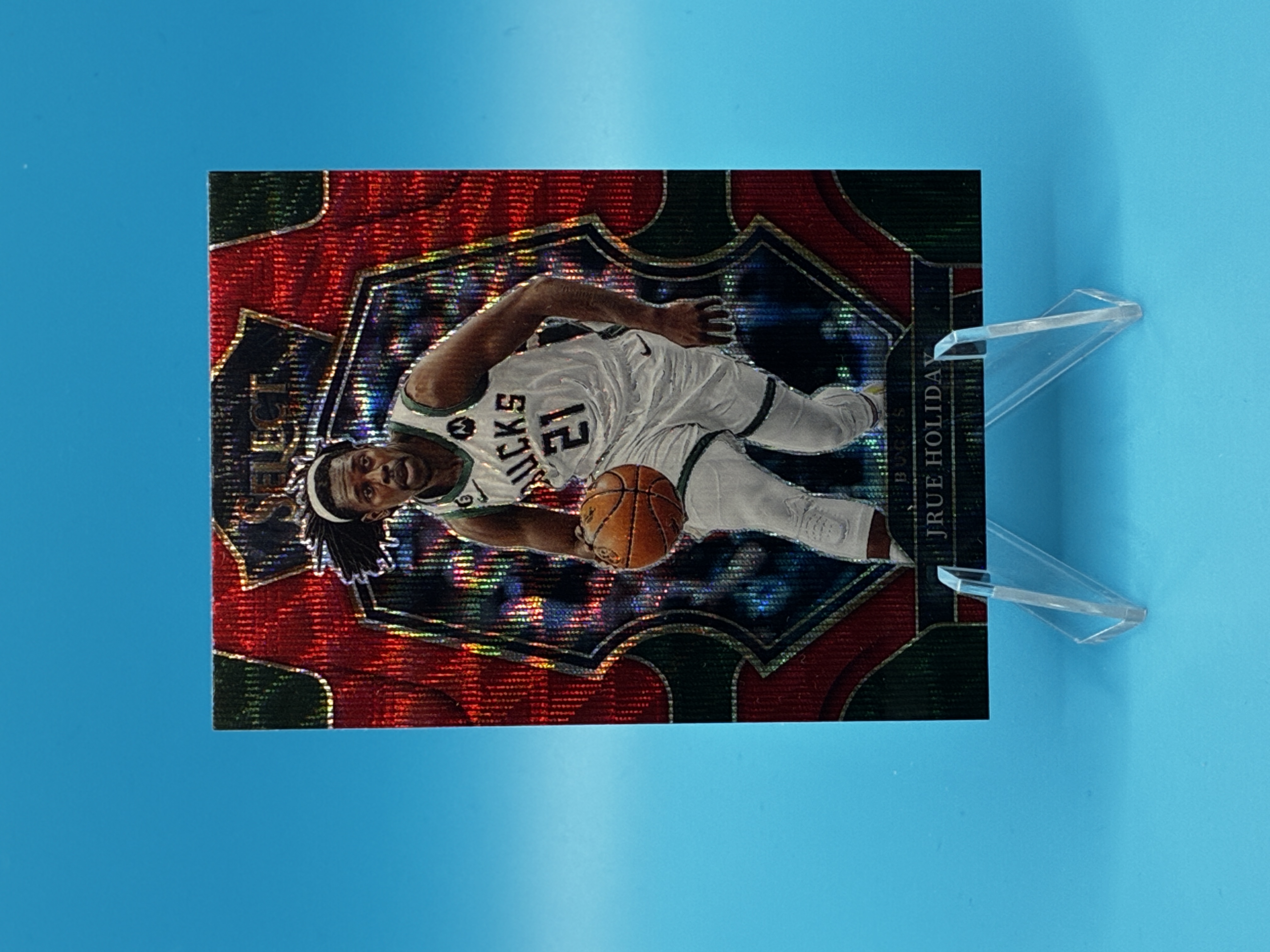 2022/2023 Panini Select Jrue Holiday Red/Green Prizm #115 Milwaukee Bucks – Vorderseite