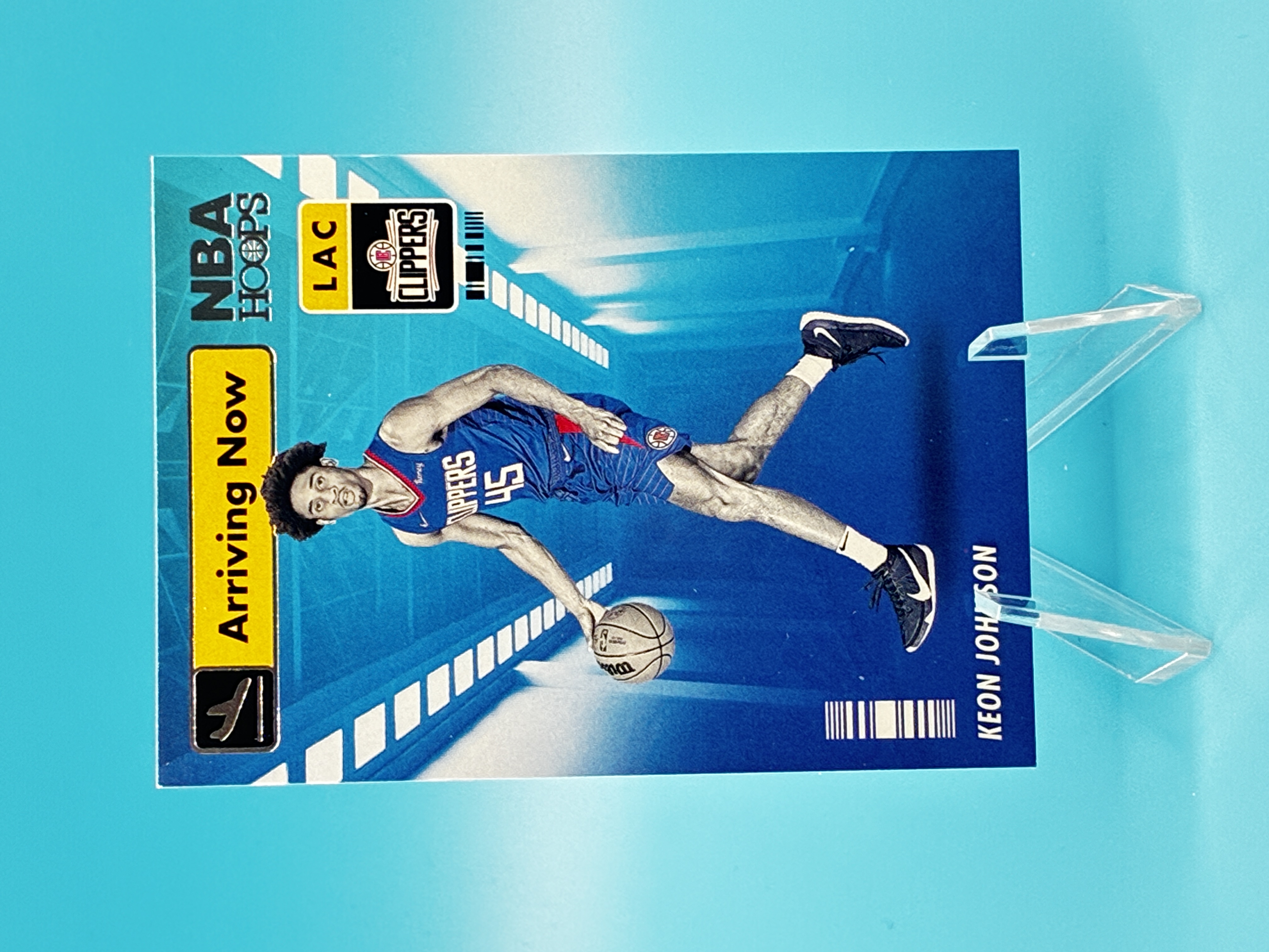 2021/2022 Panini Hoops Keon Johnson Arriving Now #11 Los Angeles Clippers – Vorderseite