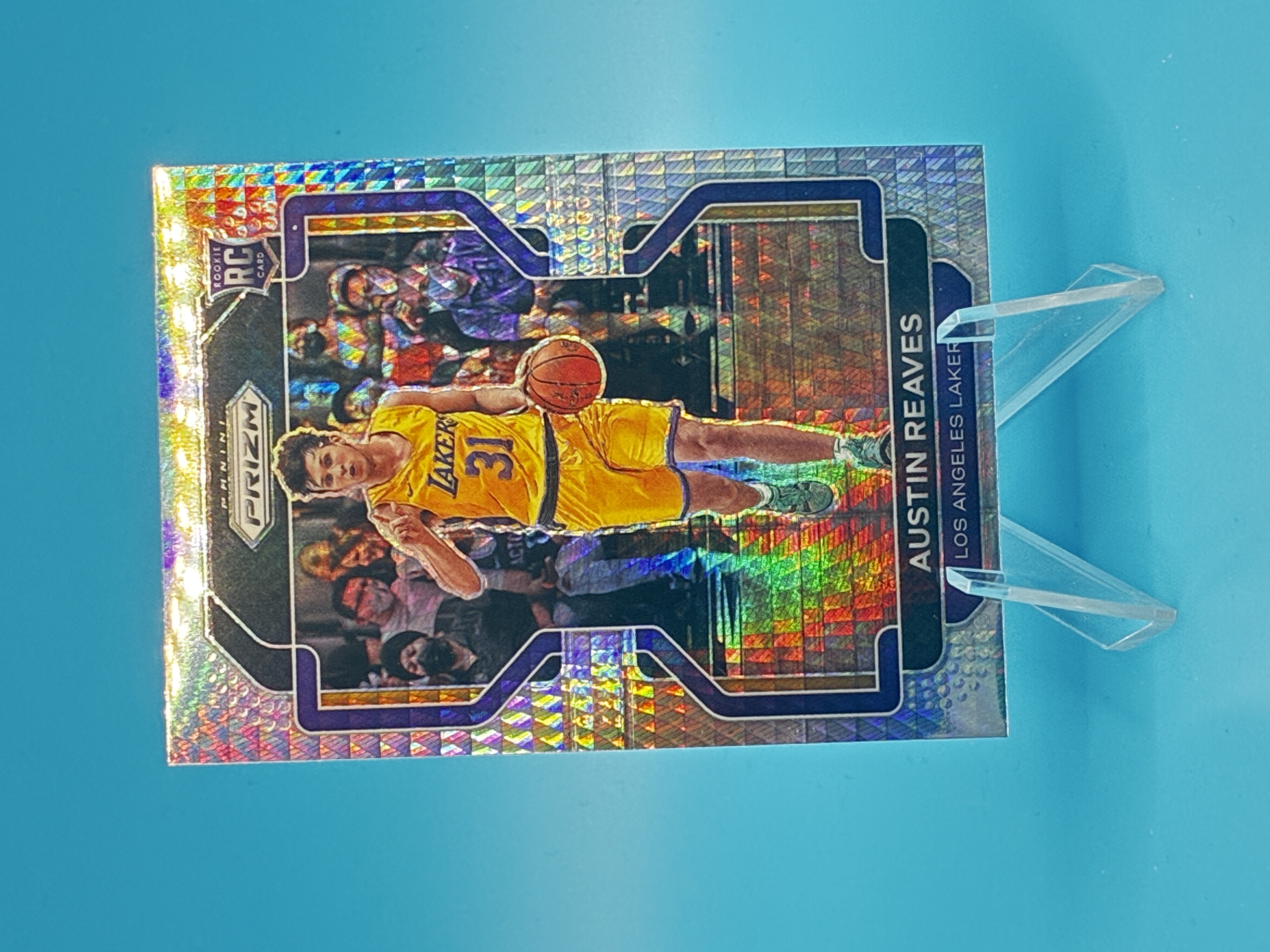 2021/2022 Panini Prizm Austin Reaves Hyper Prizm #165 Los Angeles Lakers – Vorderseite