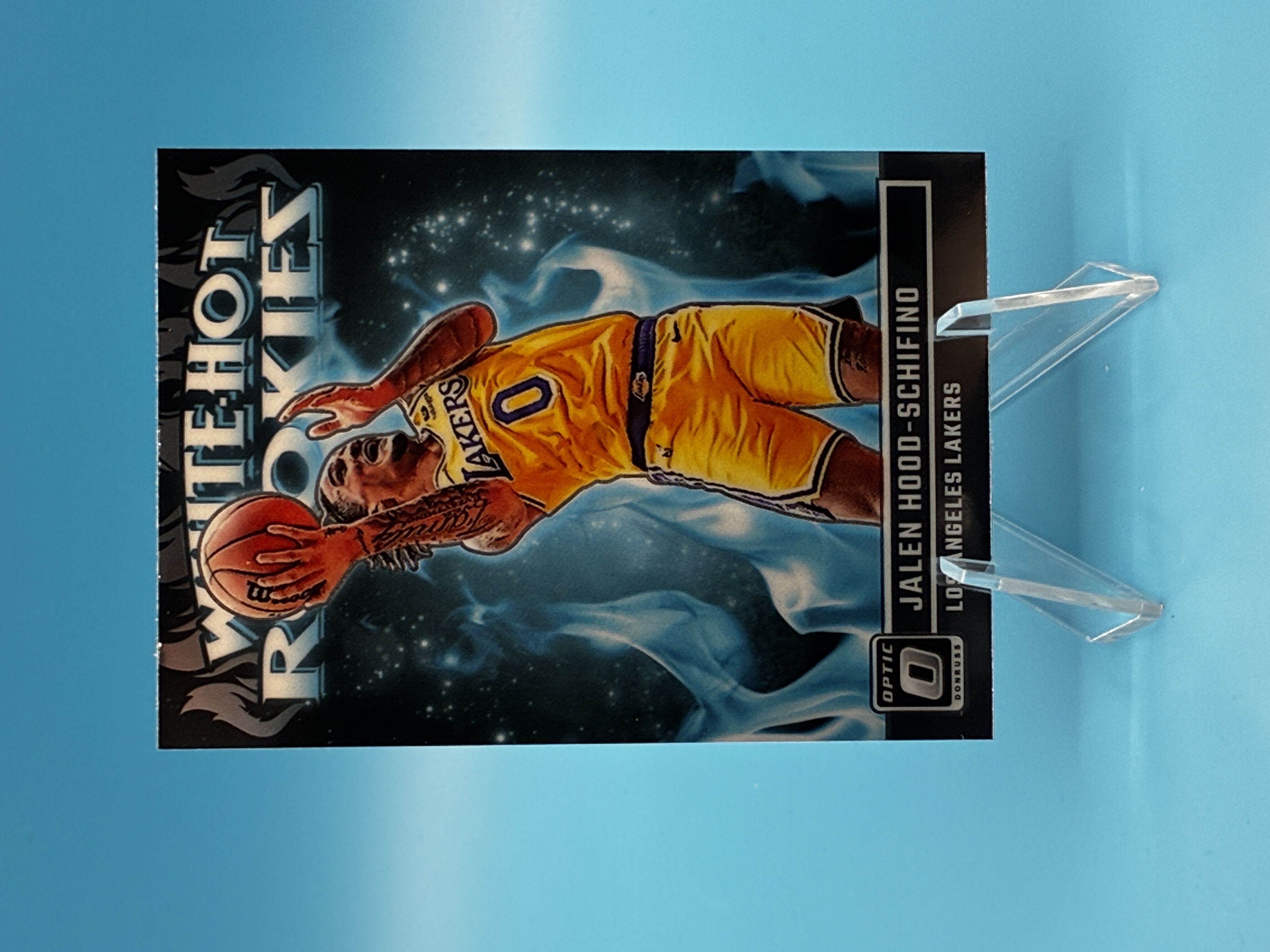 2023/2024 Panini Donruss Optic Jalen Hood-Schifino White Hot Rookies #6 Los Angeles Lakers – Vorderseite