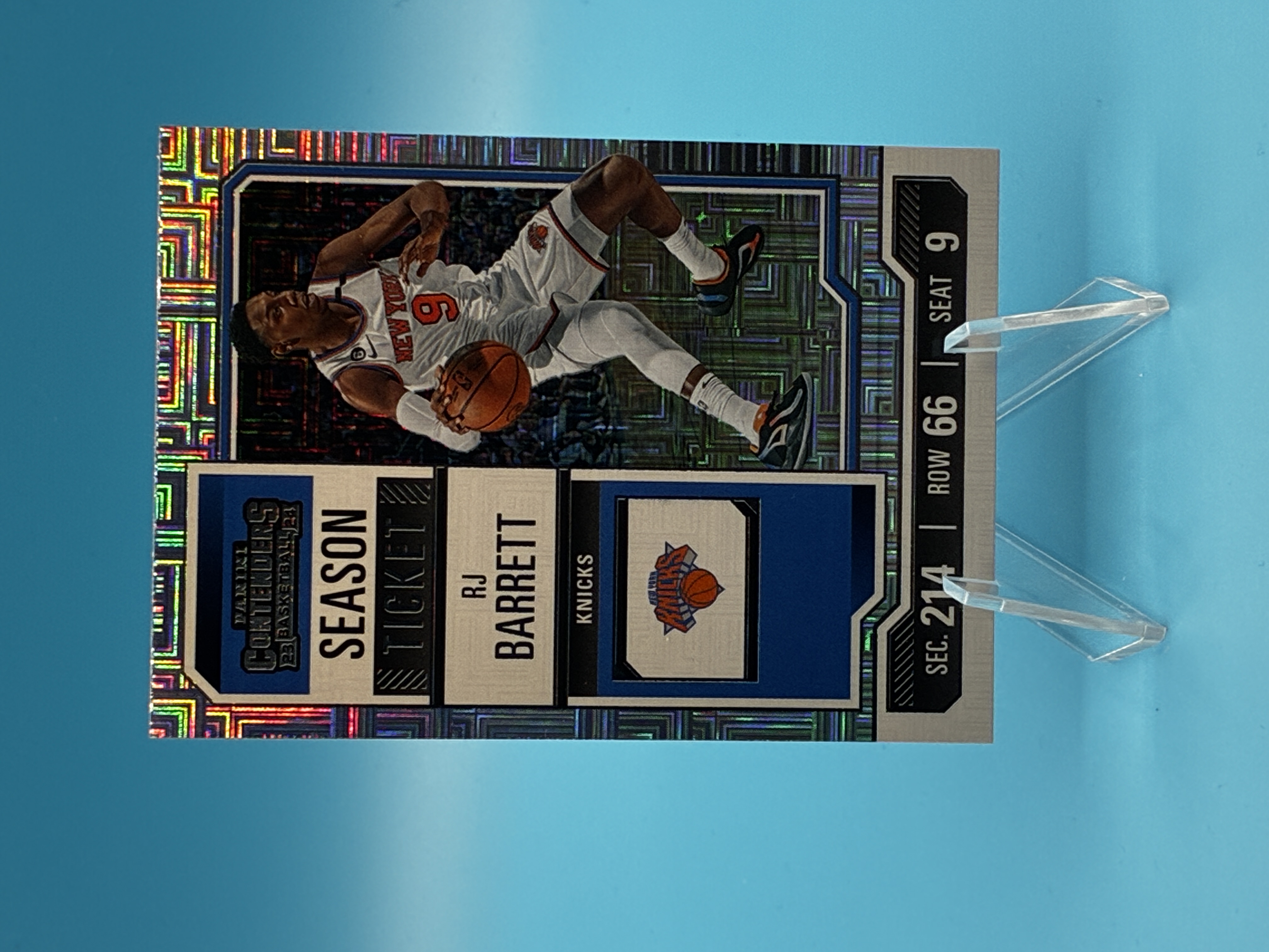 2023/2024 Panini Contenders Basketball RJ Barrett Choice Season Ticket #2 New York Knicks – Vorderseite