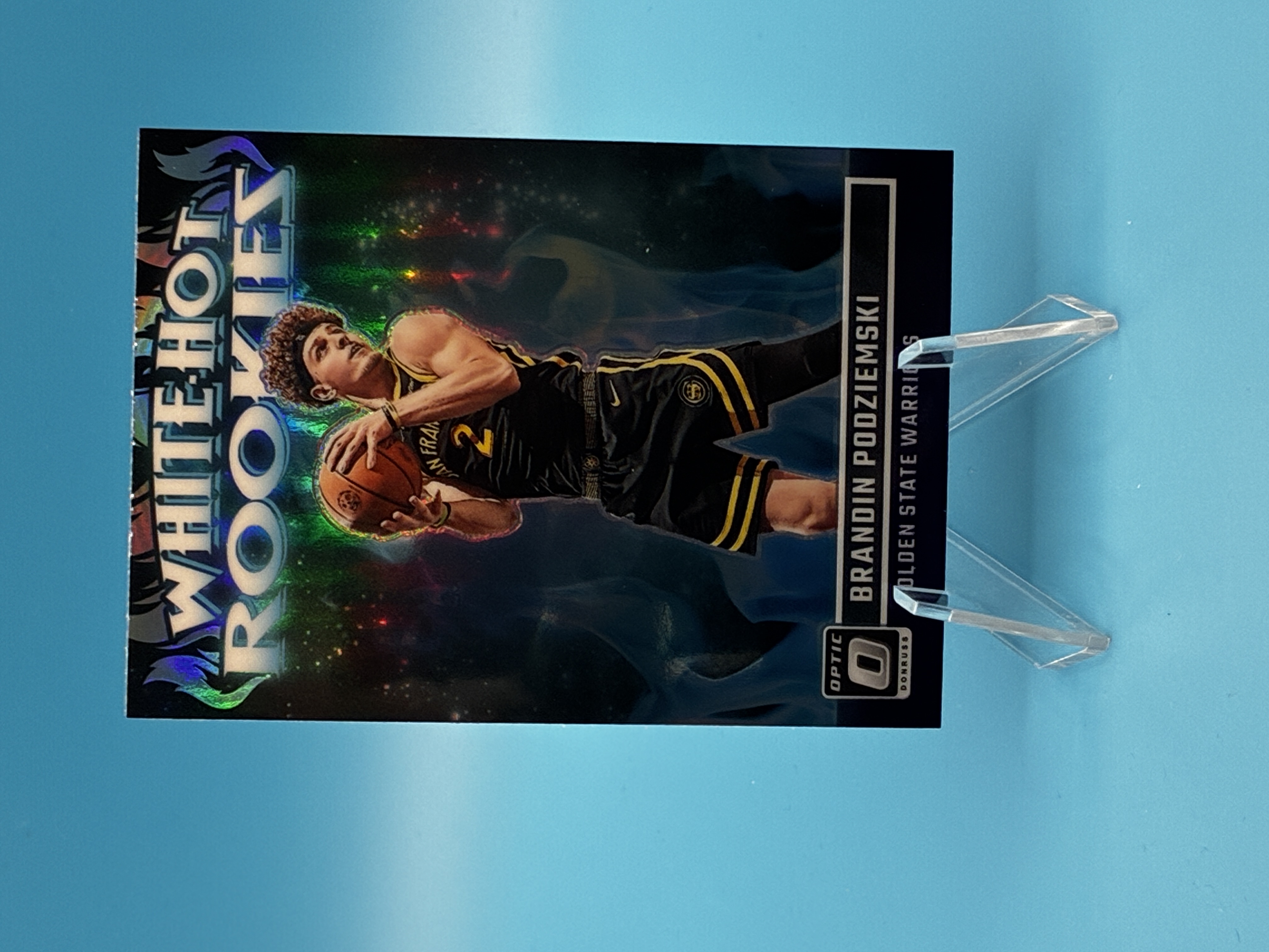 2023/2024 Panini Optic Brandin Podziemski White Hot Rookies #14 Golden State Warriors – Vorderseite