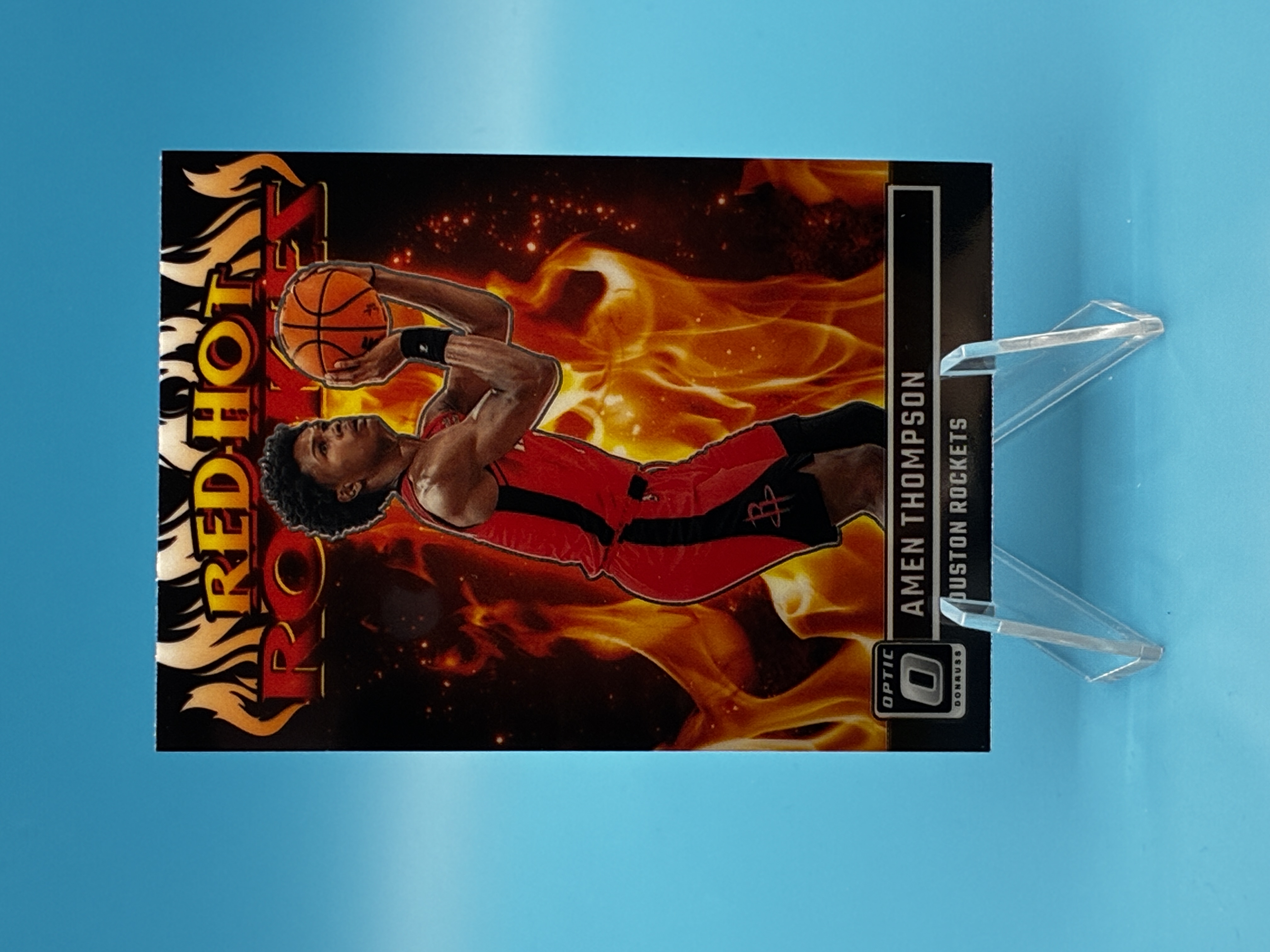 2023/2024 Panini Optic Amen Thompson Red Hot Rookies #14 Houston Rockets – Vorderseite