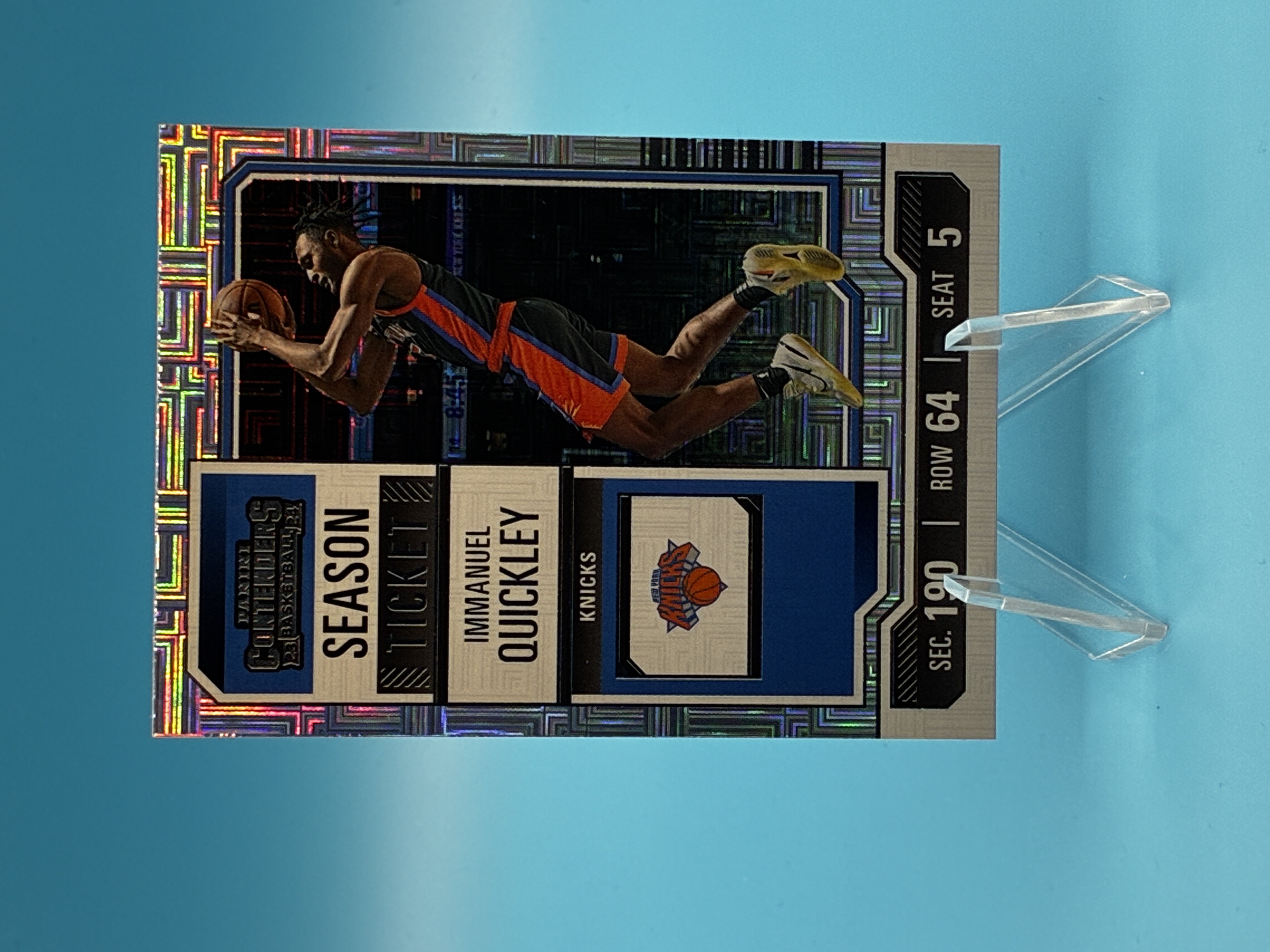 2023/2024 Panini Contenders Basketball Immanuel Quickley Choice Season Ticket #73 New York Knicks – Vorderseite