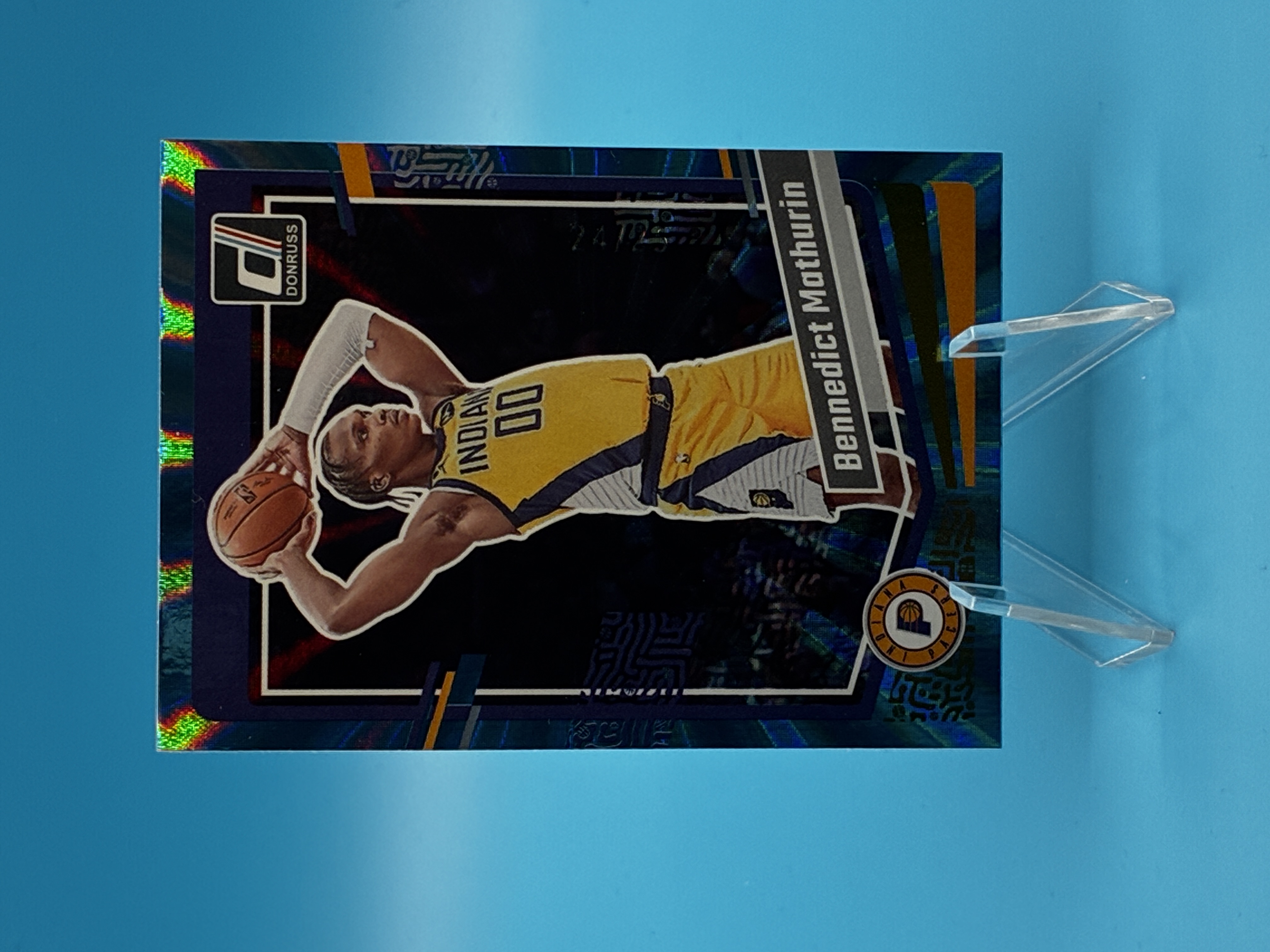 2023/2024 Panini Donruss Bennedict Mathurin Green Laser 24/25 #101 Indiana Pacers – Vorderseite