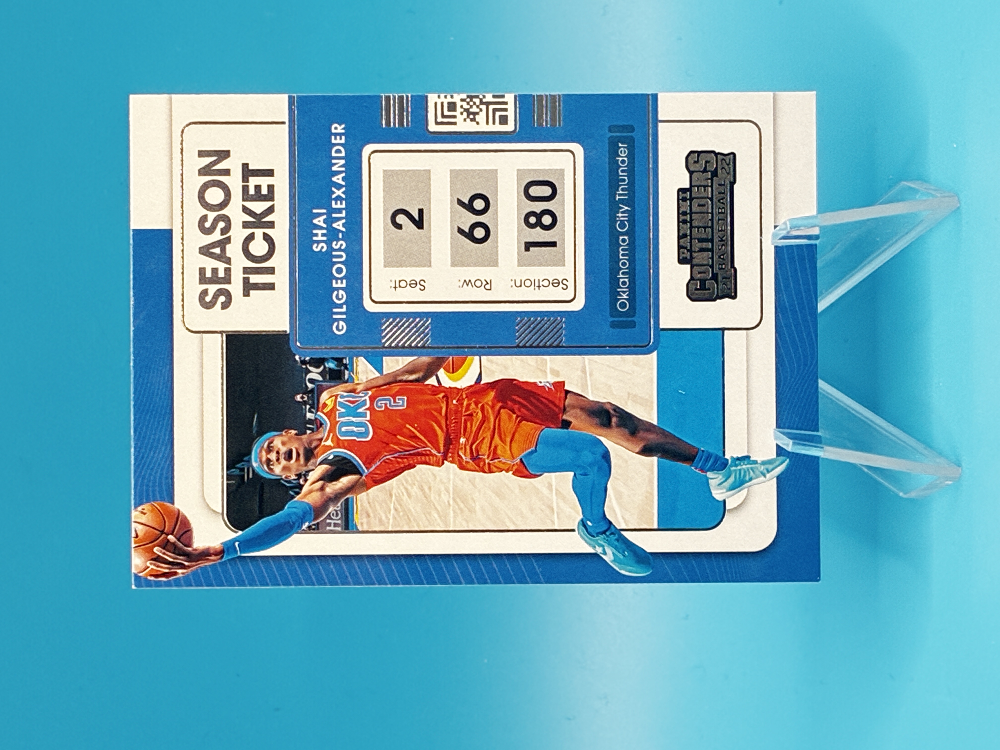 2021/2022 Panini Contenders Basketball Shai Gilgeous-Alexander Season Ticket #85 Oklahoma City Thunder – Vorderseite