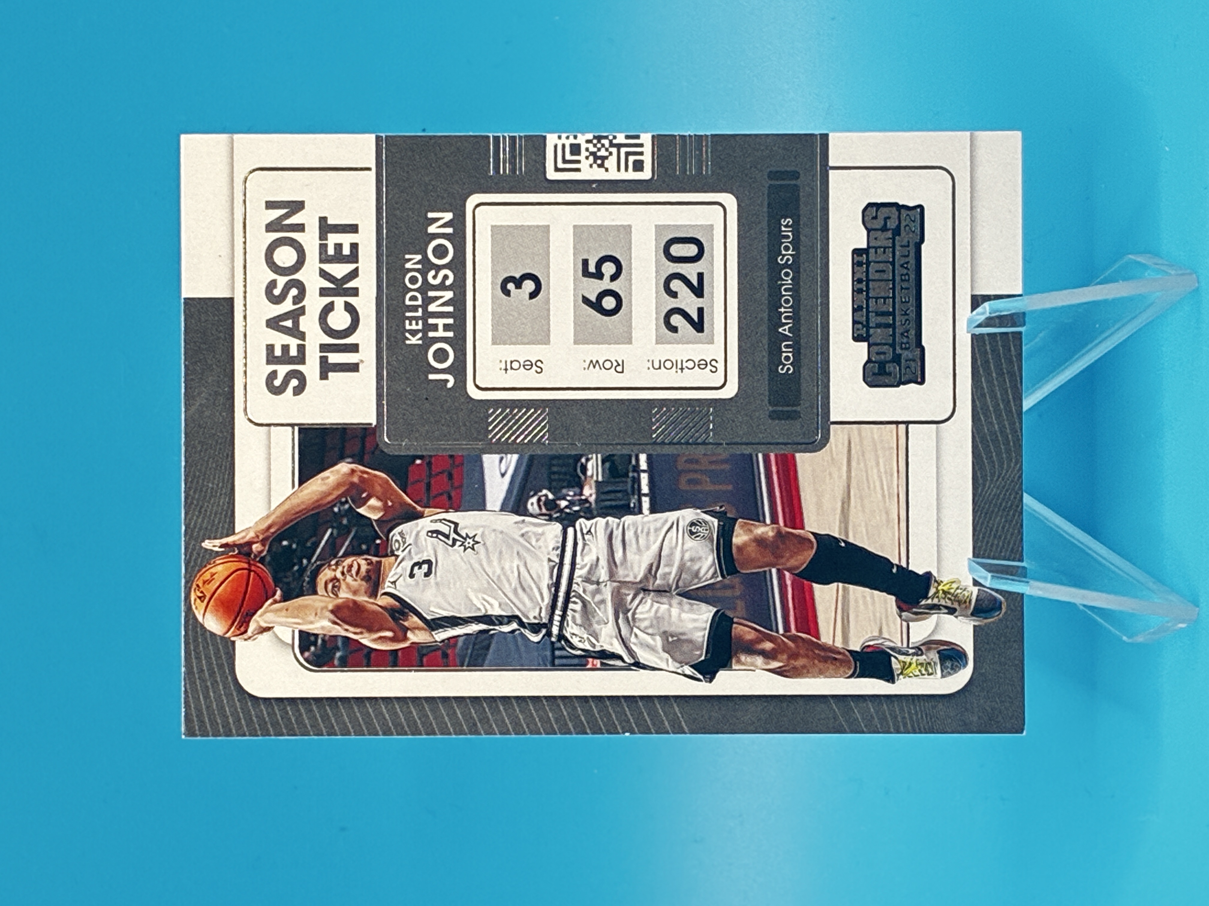 2021/2022 Panini Contenders Keldon Johnson Season Ticket #1 San Antonio Spurs – Vorderseite