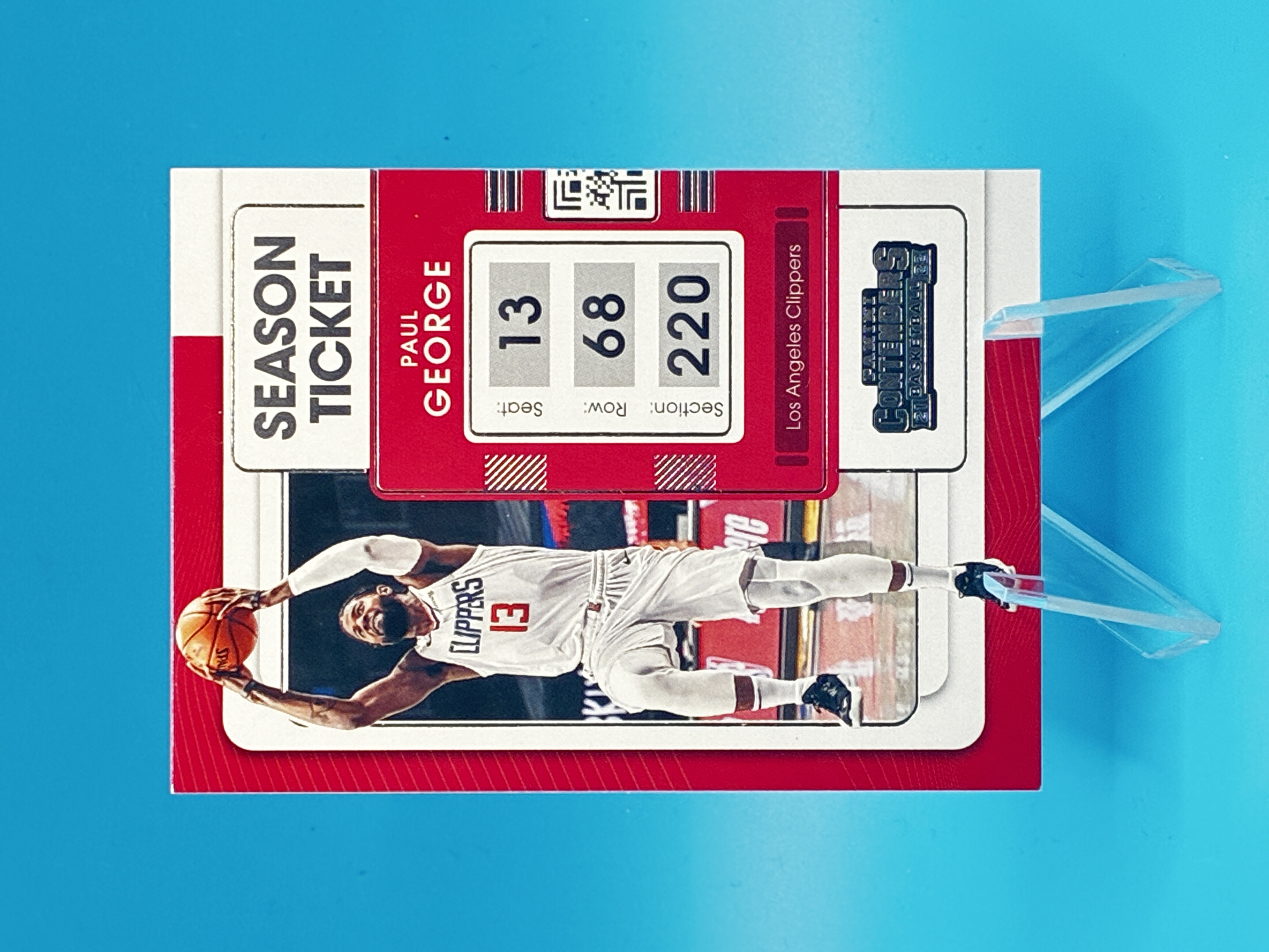 2021/2022 Panini Contenders Basketball Paul George Season Ticket #32 Los Angeles Clippers – Vorderseite