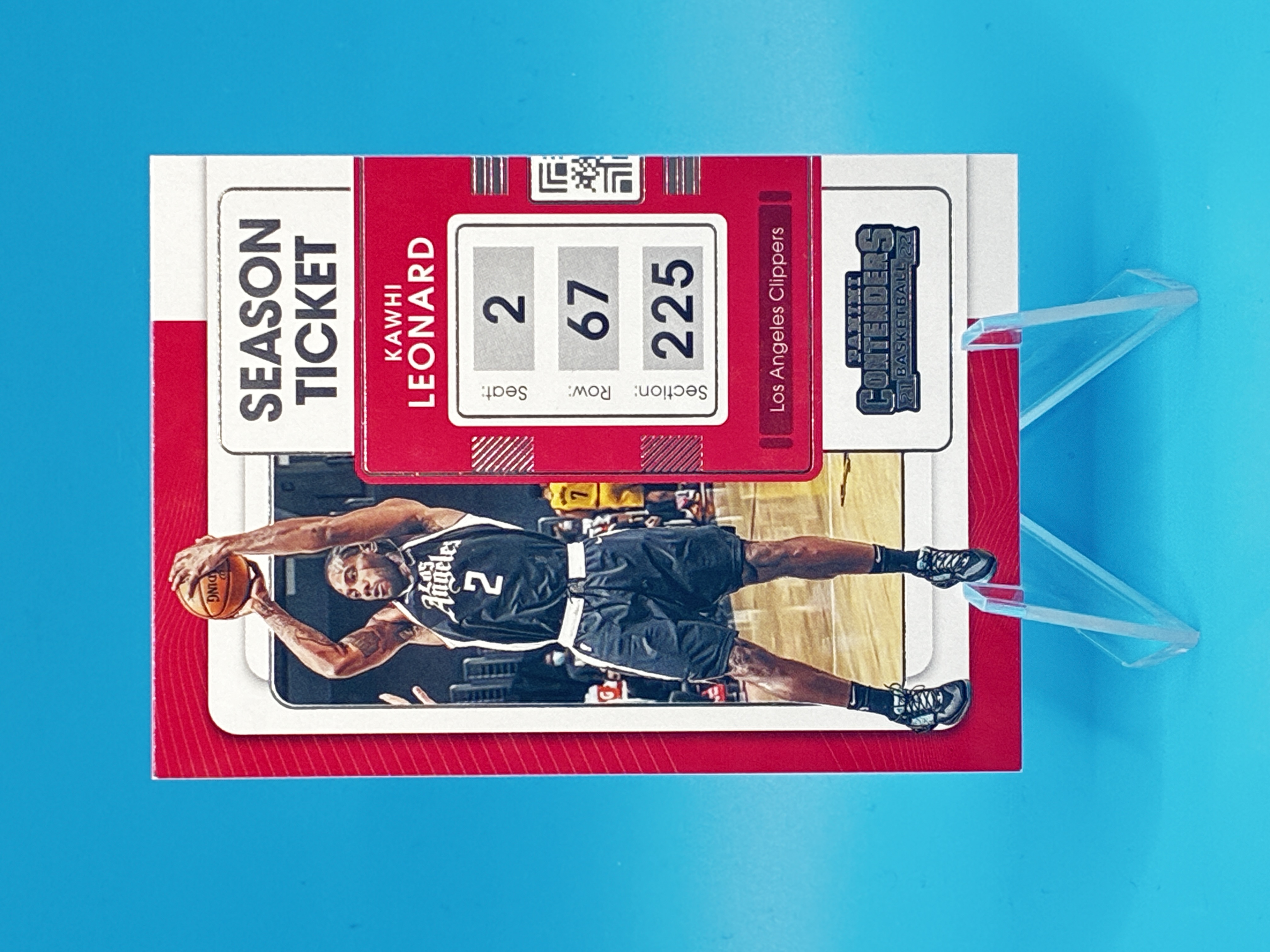 2021/2022 Panini Contenders Basketball Kawhi Leonard Season Ticket #22 Los Angeles Clippers – Vorderseite