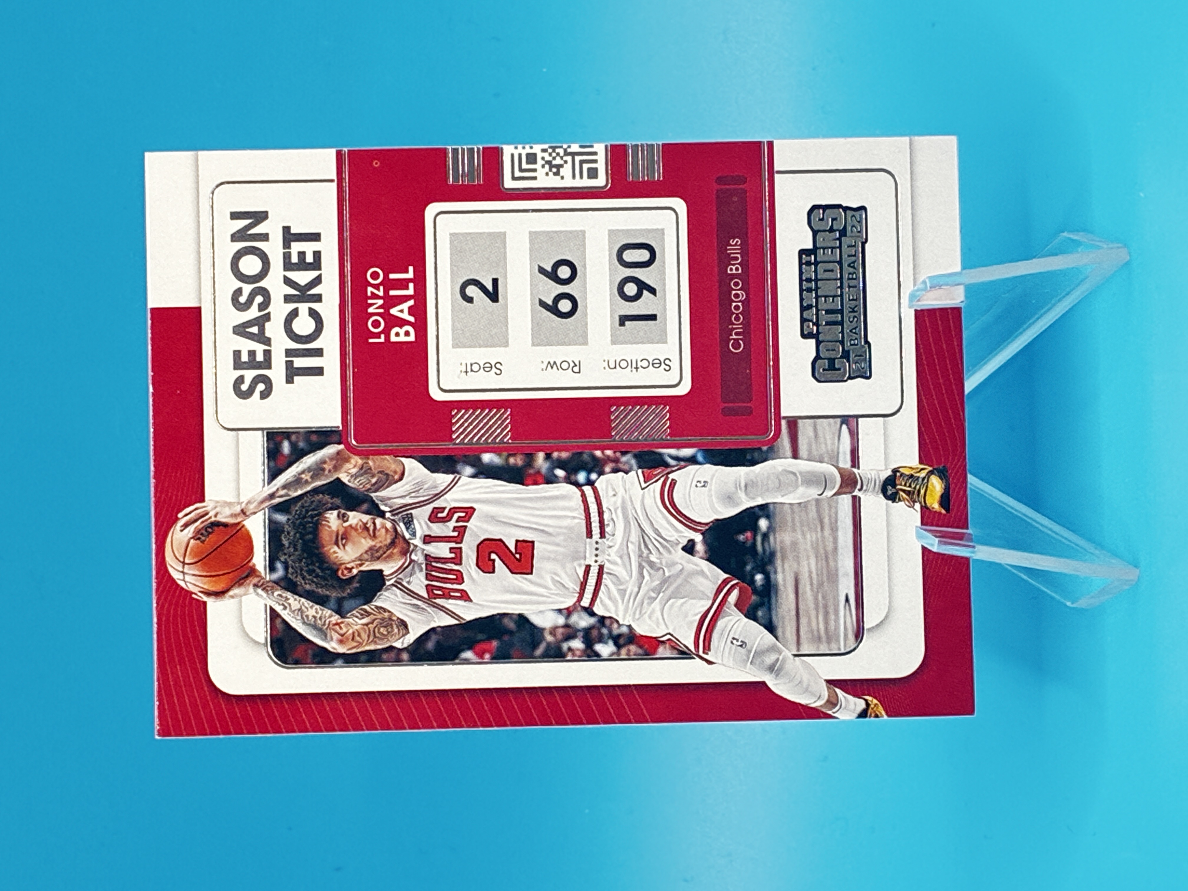 2021/2022 Panini Contenders Basketball Lonzo Ball Season Ticket #36 Chicago Bulls – Vorderseite