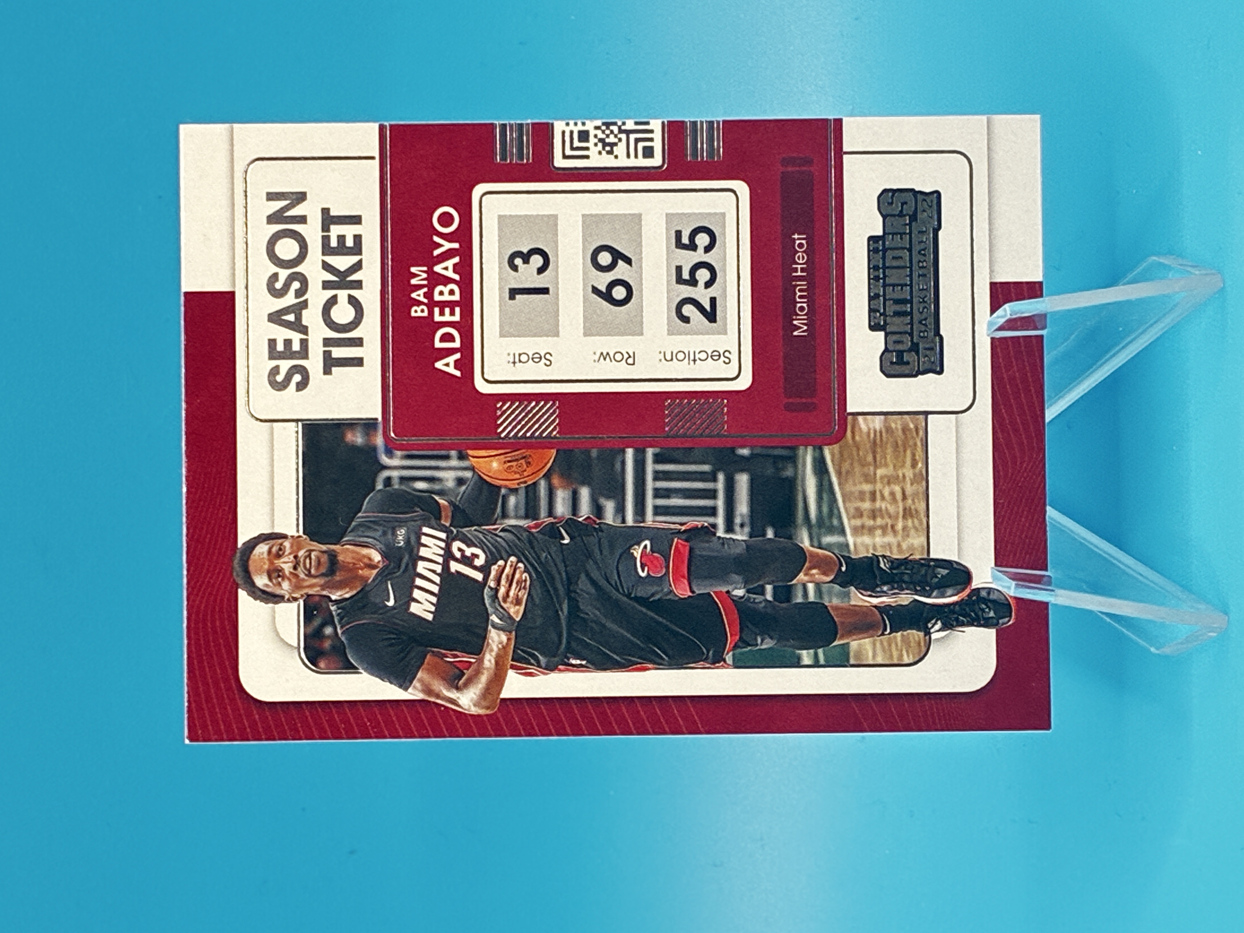 2021/2022 Panini Contenders Basketball Bam Adebayo Season Ticket #43 Miami Heat – Vorderseite