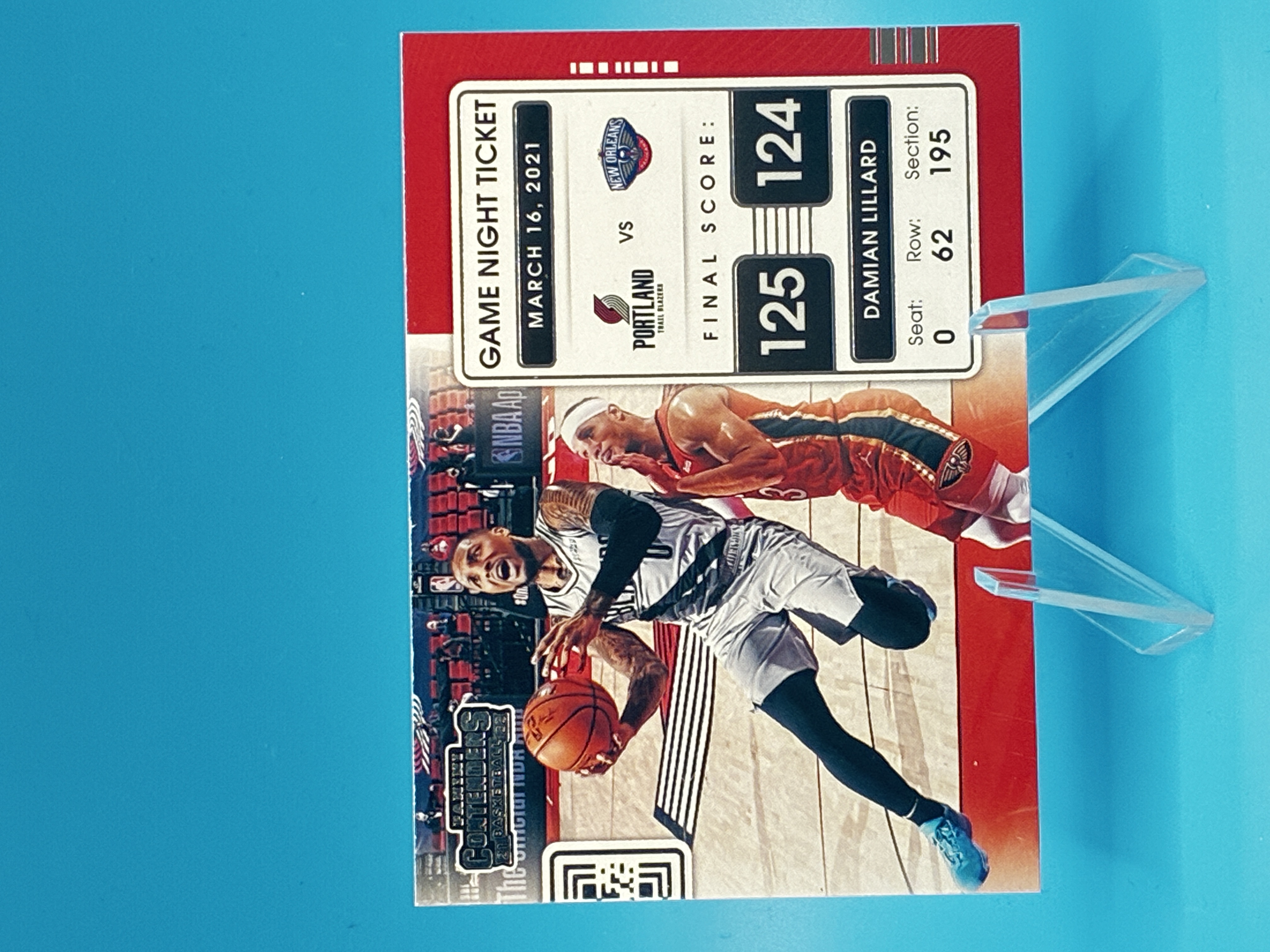 2021/2022 Panini Contenders Basketball Damian Lillard Game Night Ticket #12 Portland Trail Blazers – Vorderseite