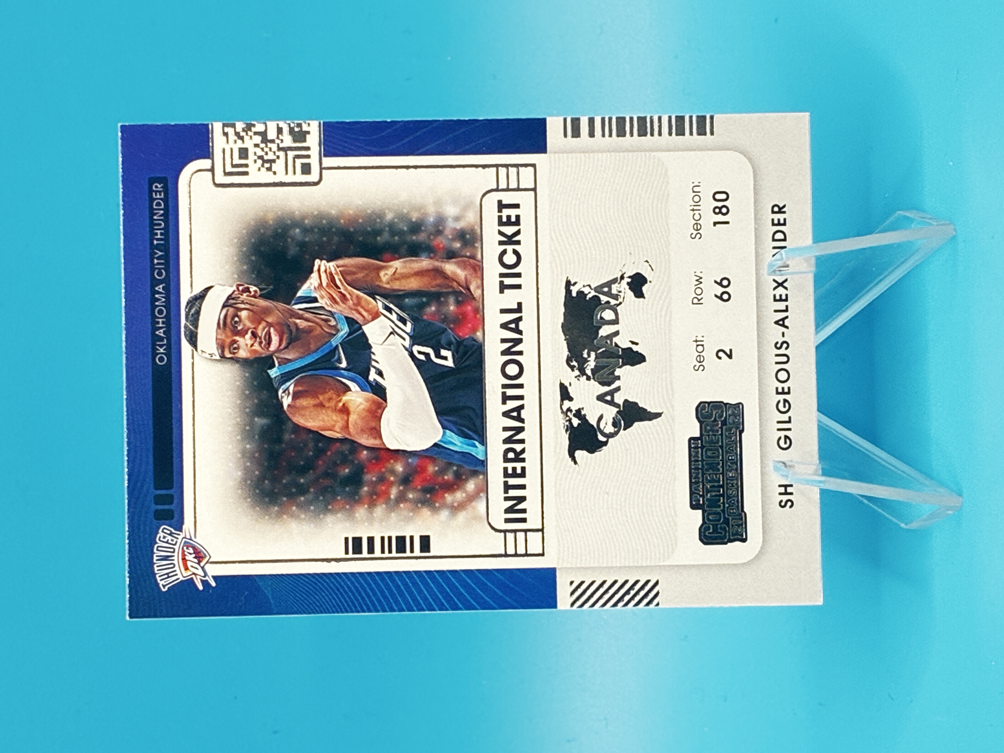 2021/2022 Panini Contenders Basketball Shai Gilgeous-Alexander International Ticket #25 Oklahoma City Thunder – Vorderseite