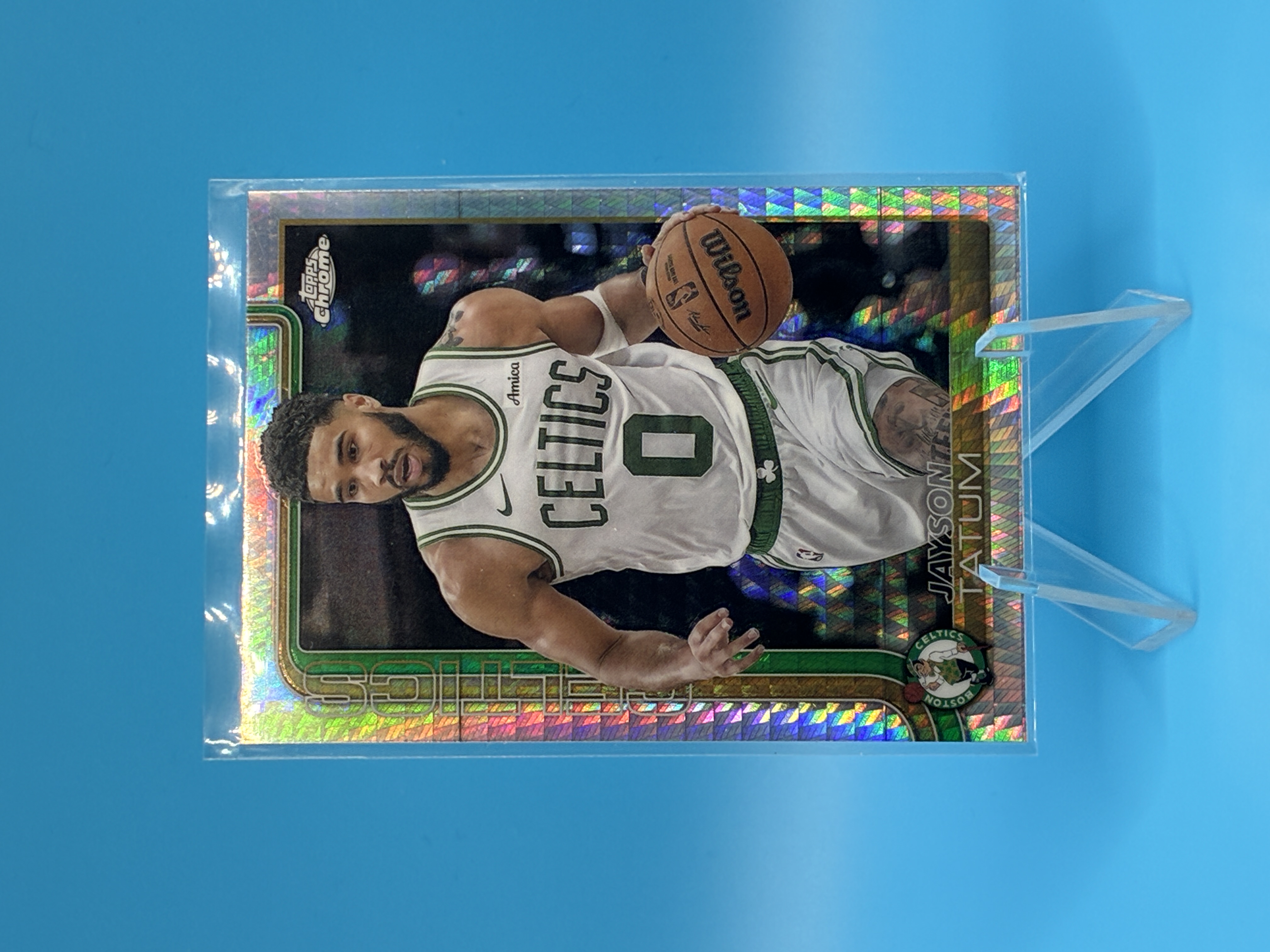 2025/2026 Topps Chrome Jayson Tatum Prizm Refractor #49 Boston Celtics – Vorderseite