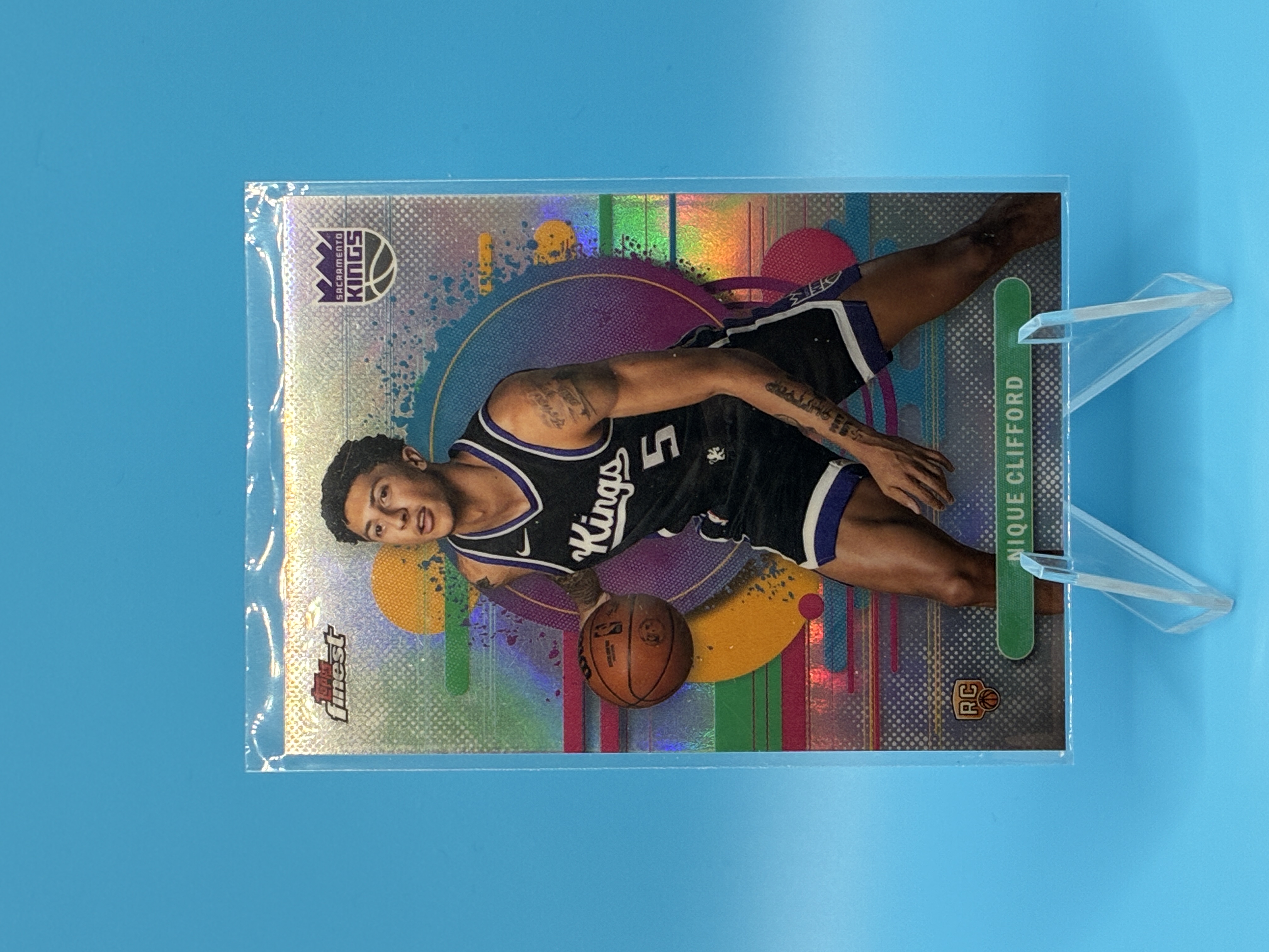 2025/2026 Topps Finest Nique Clifford Refractor Uncommon #113 Sacramento Kings – Vorderseite